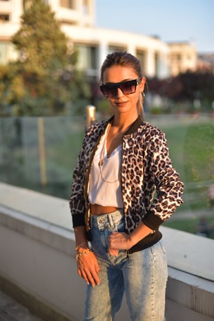 Leopar Desenli Ceket