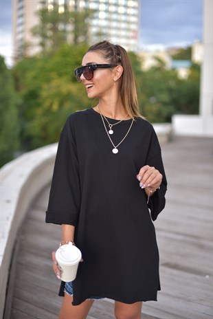 Yırtmaçlı Basic Tshirt