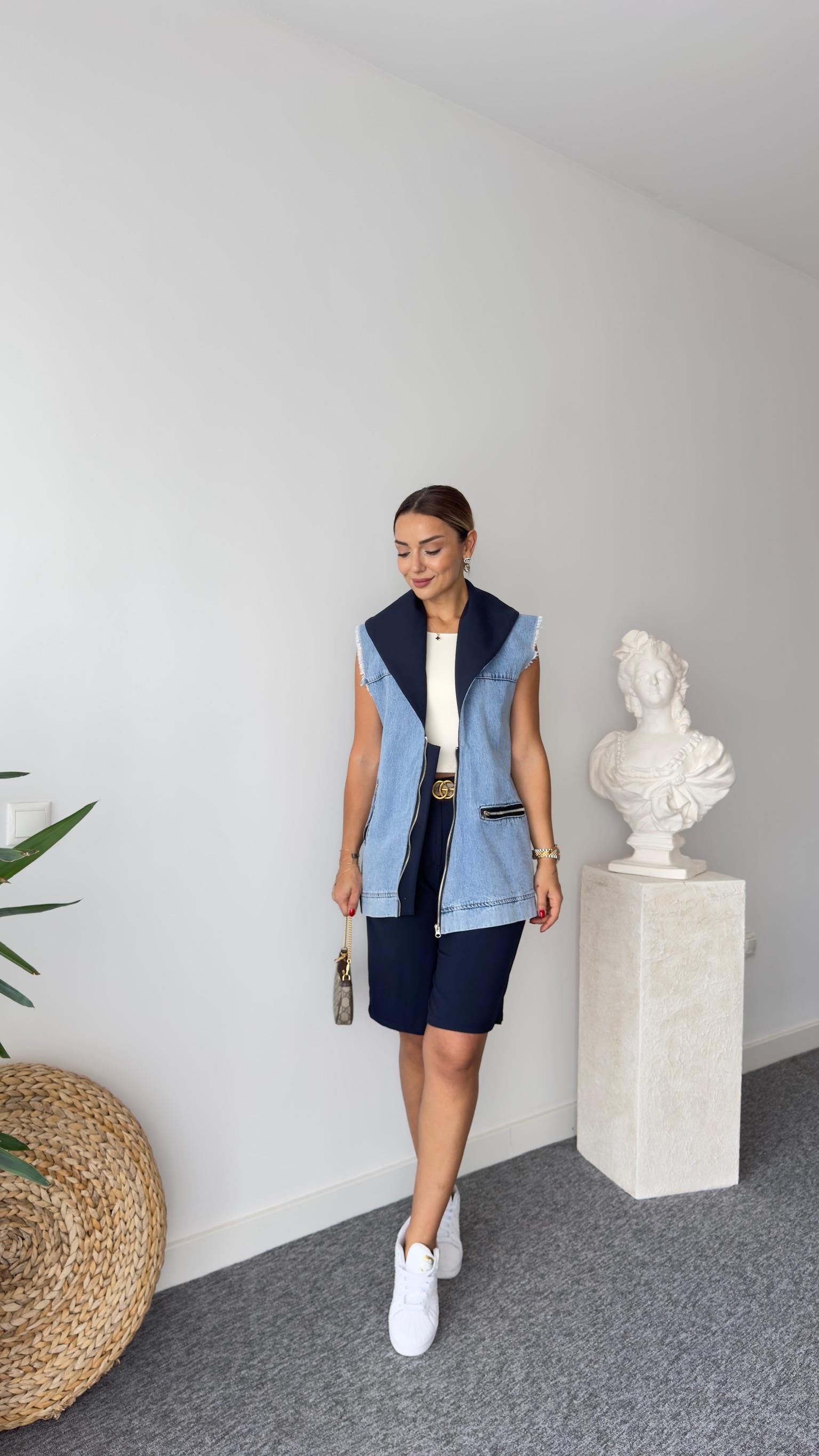 Tinel Kot Garnili Yelekli Takım