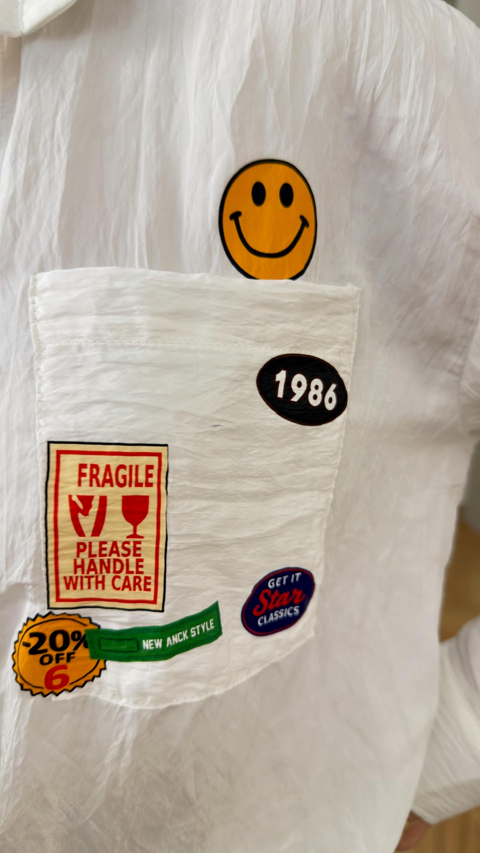 Beyaz Holie Tws Model Nakış Detaylı Gömlek