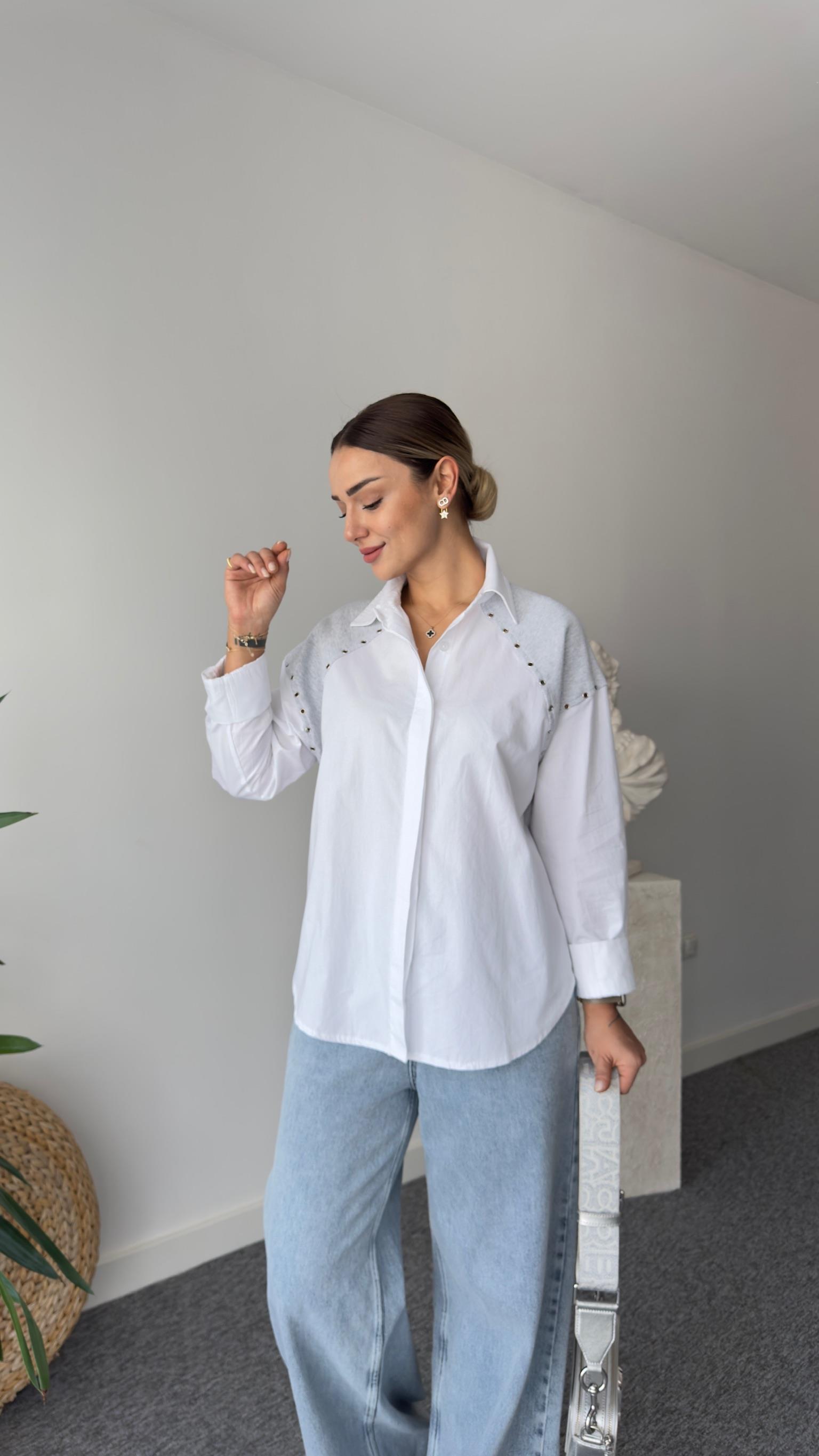 Tws Model Kaşkorse Garnili Poplin Gömlek
