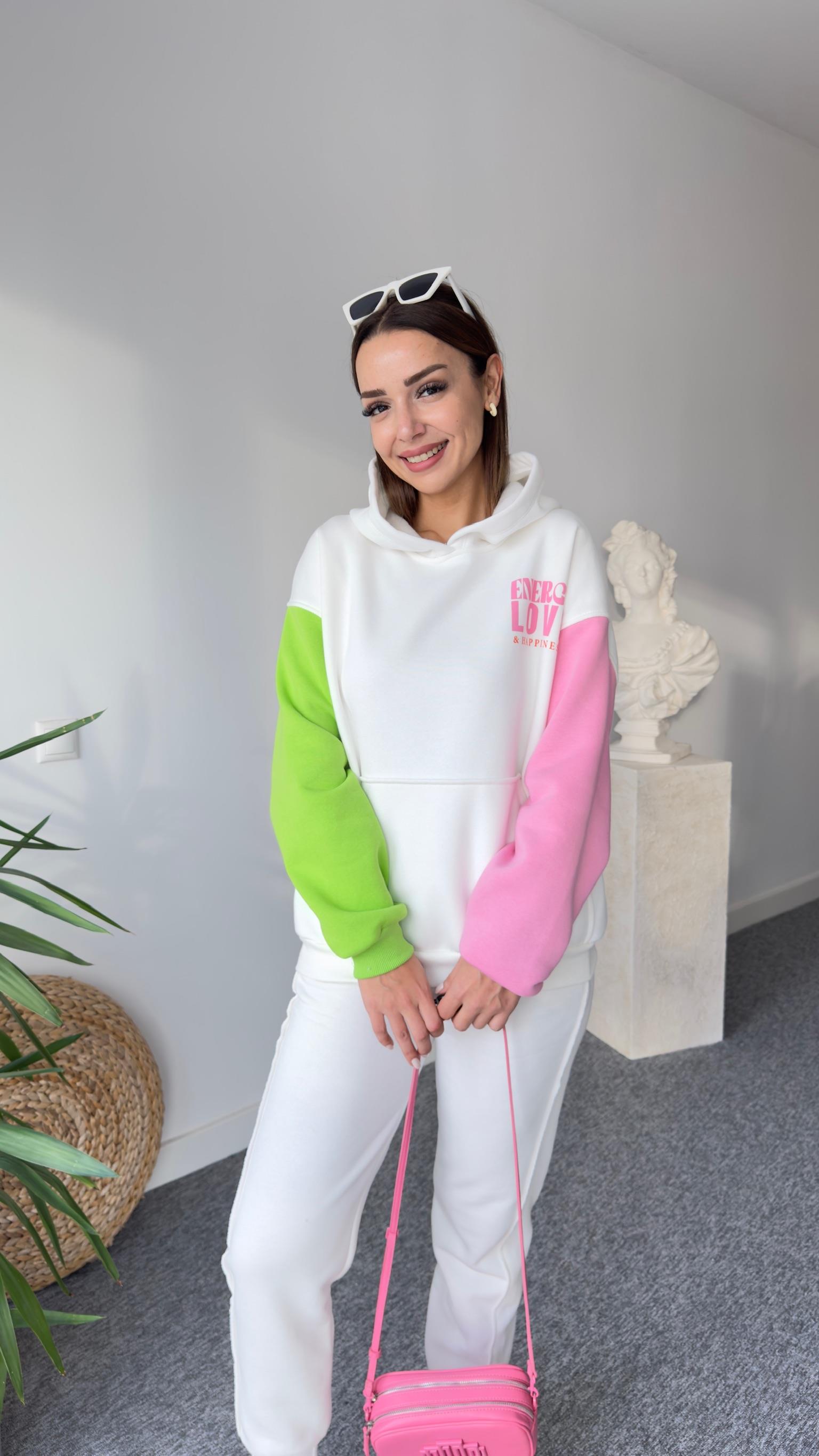 Kollar Renkli Sırt Yazı Detay Sweatshirt