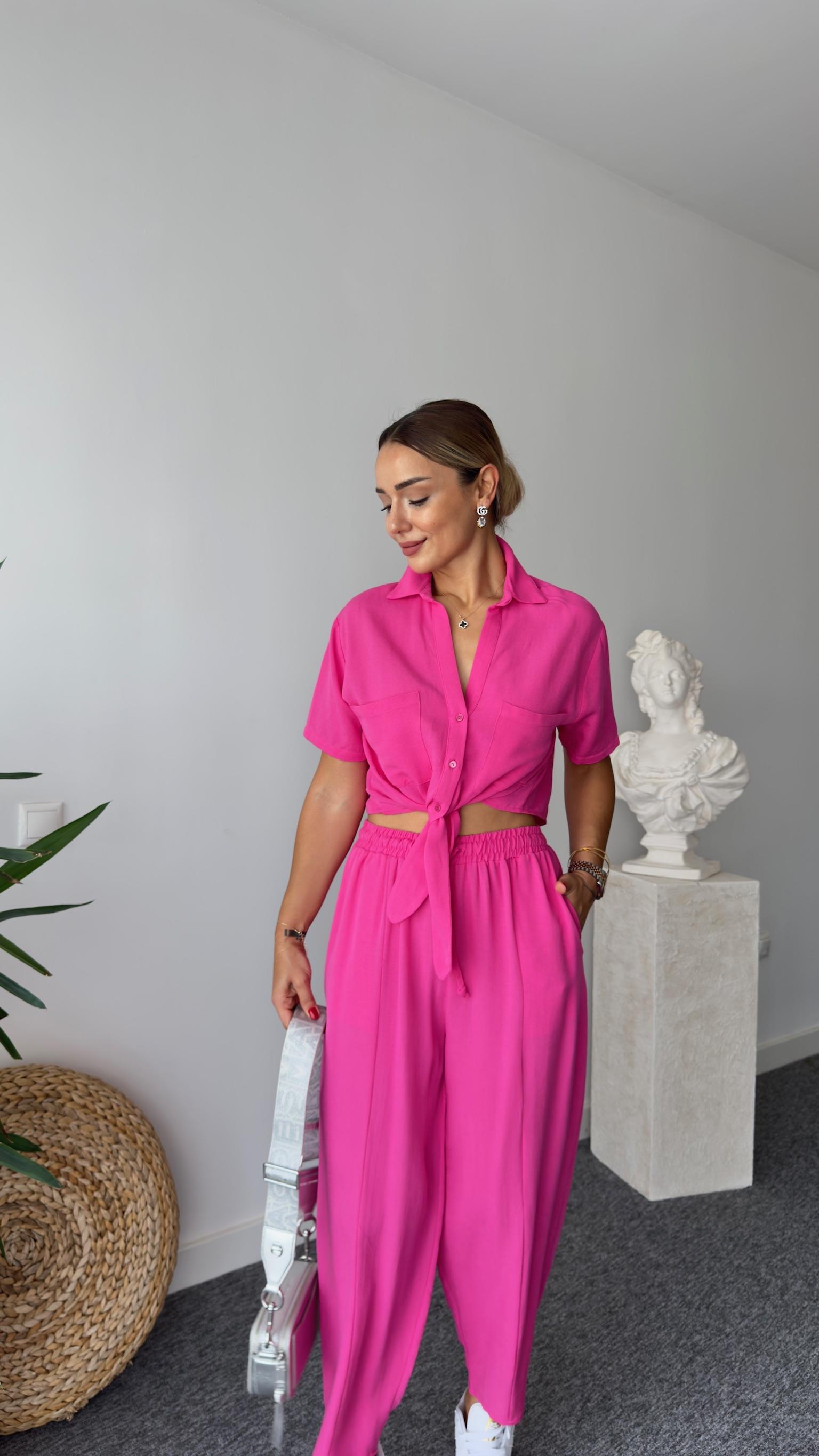 Lamo Bağlama Detaylı Gömlek Pantolon Takım