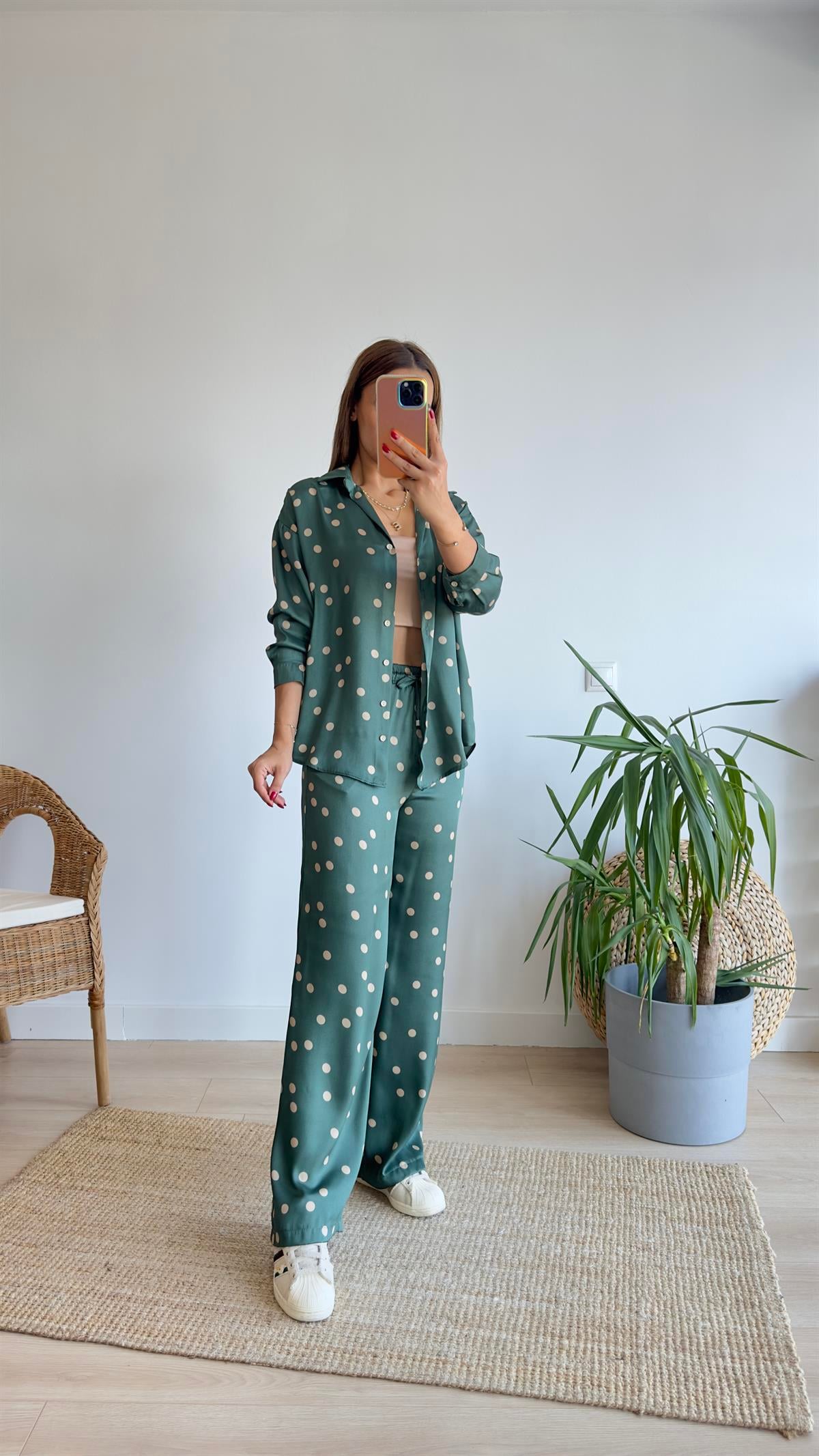Zra Model Puantiyeli Yeşil İkili Takım