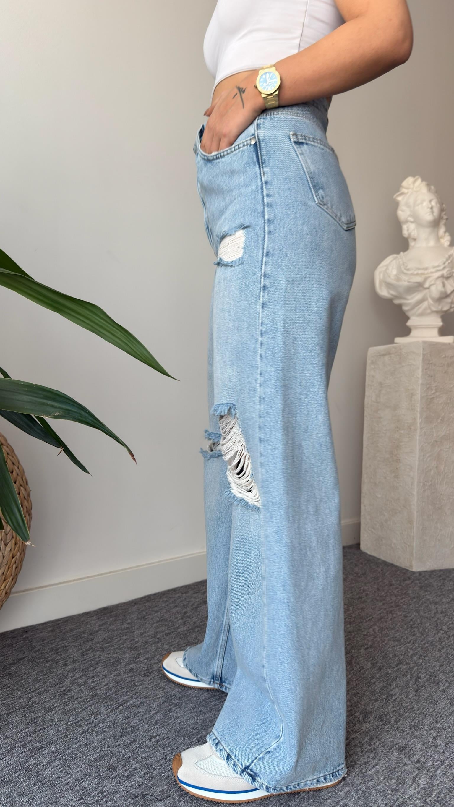 Brad Yırtıklı Yüksel Bel Jean