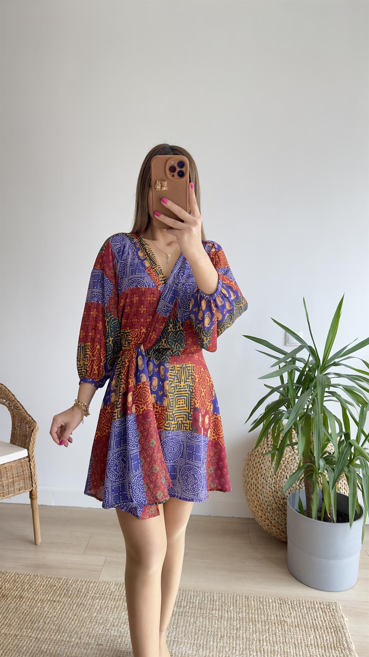 Luce Zra Model Etnik Desen Elbise 