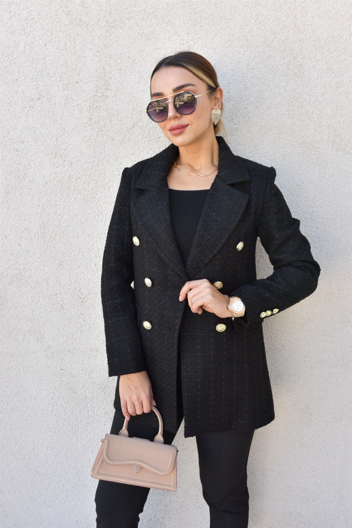 Zara Model Siyah Tüvit Blazer Ceket
