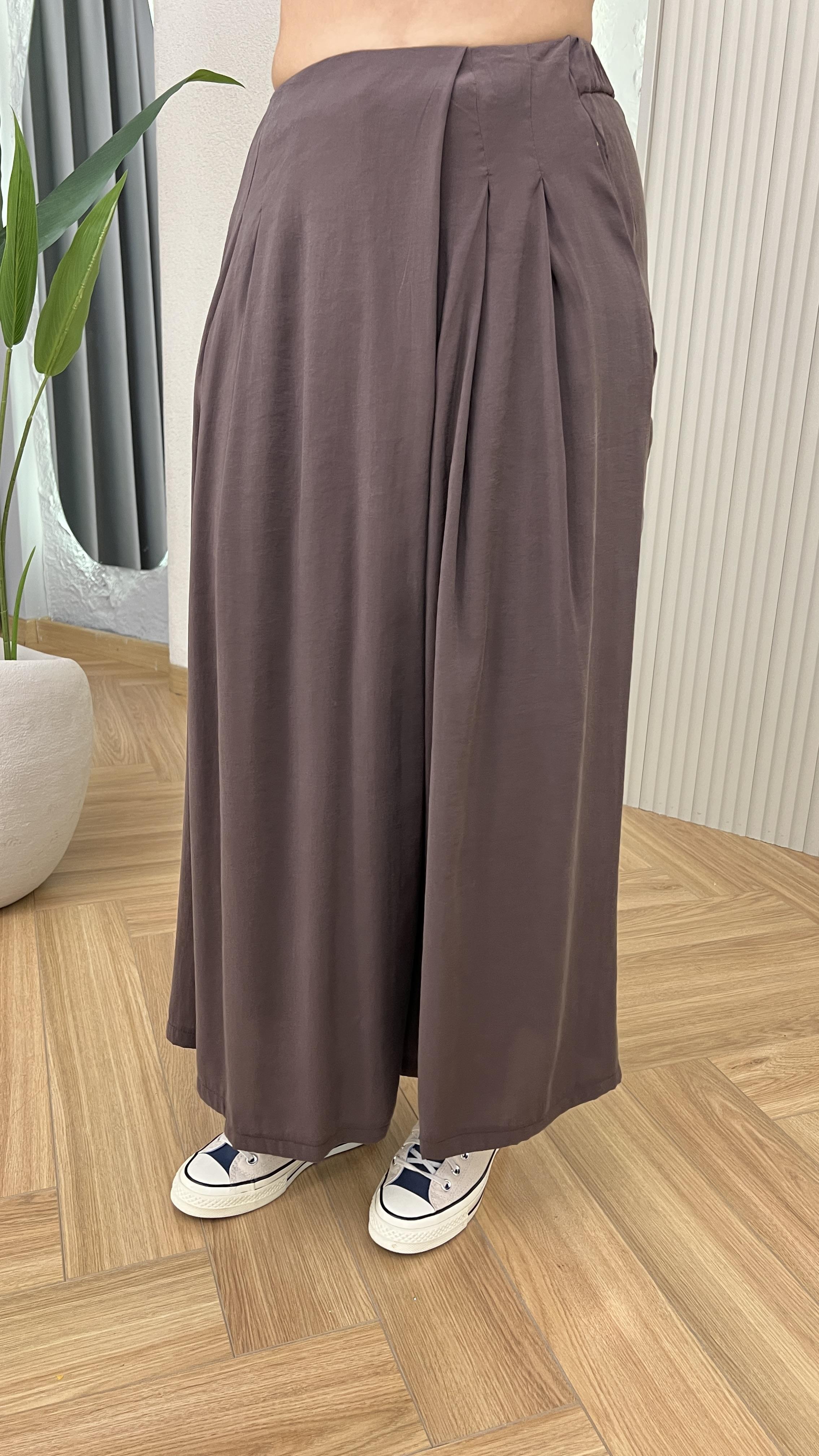 Kahve Astra Etek Görünümlü Tensel Pantolon