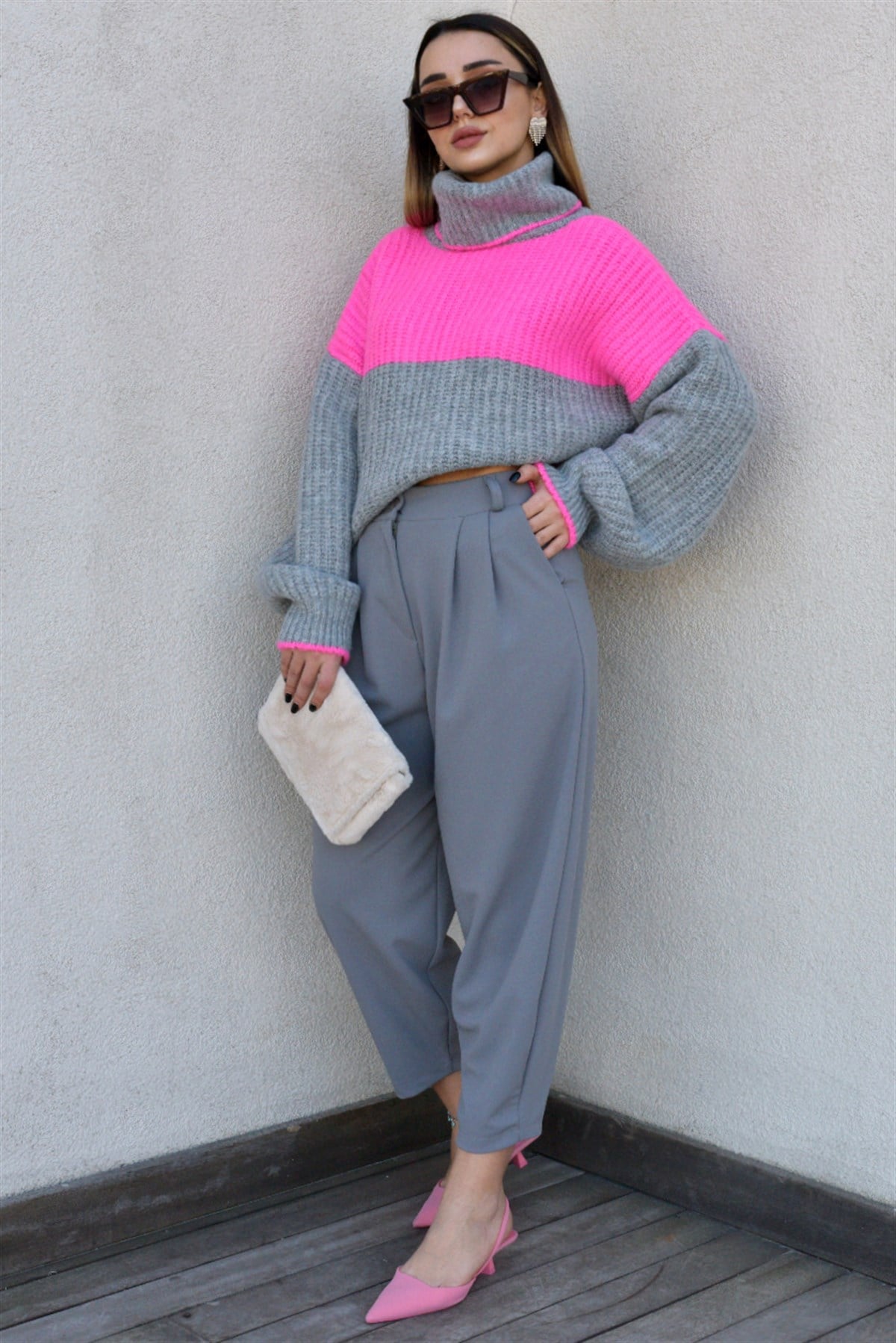 Şalvar Model Gri Pantolon