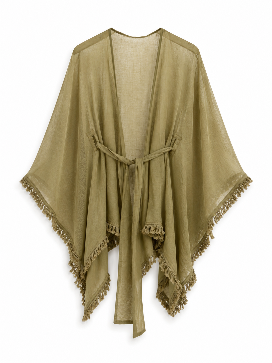 Nise Yeşil Püsküllü Kimono