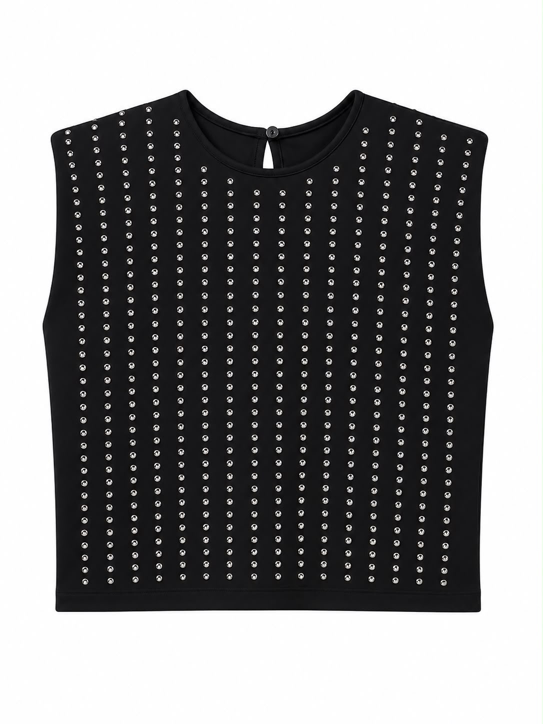 Siyah Kuşgözü Baskılı Vatkalı Tshirt