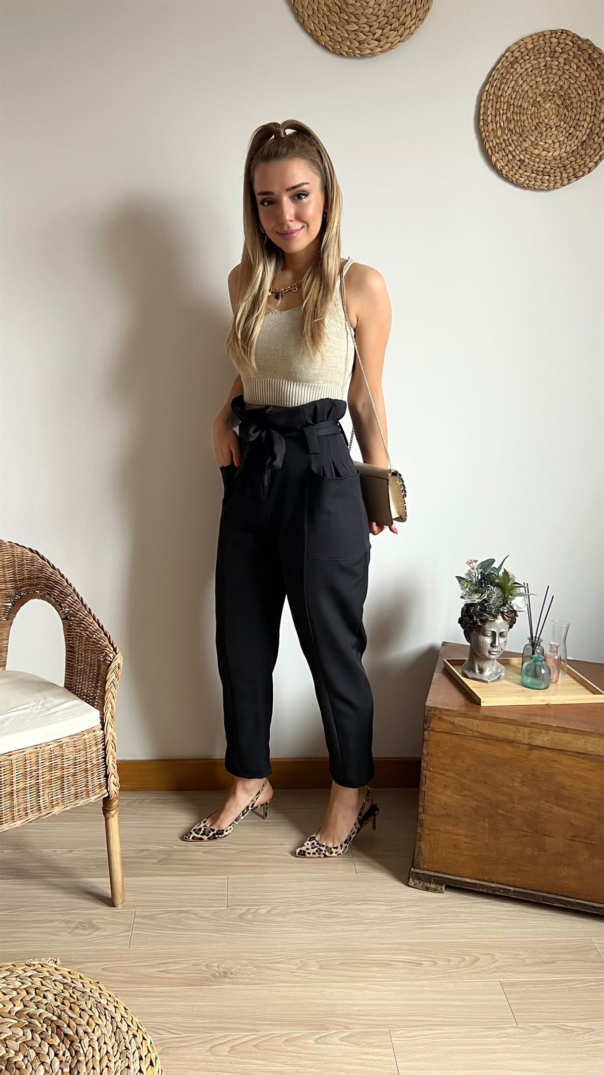 Şalvar Model Cepli Siyah Pantolon
