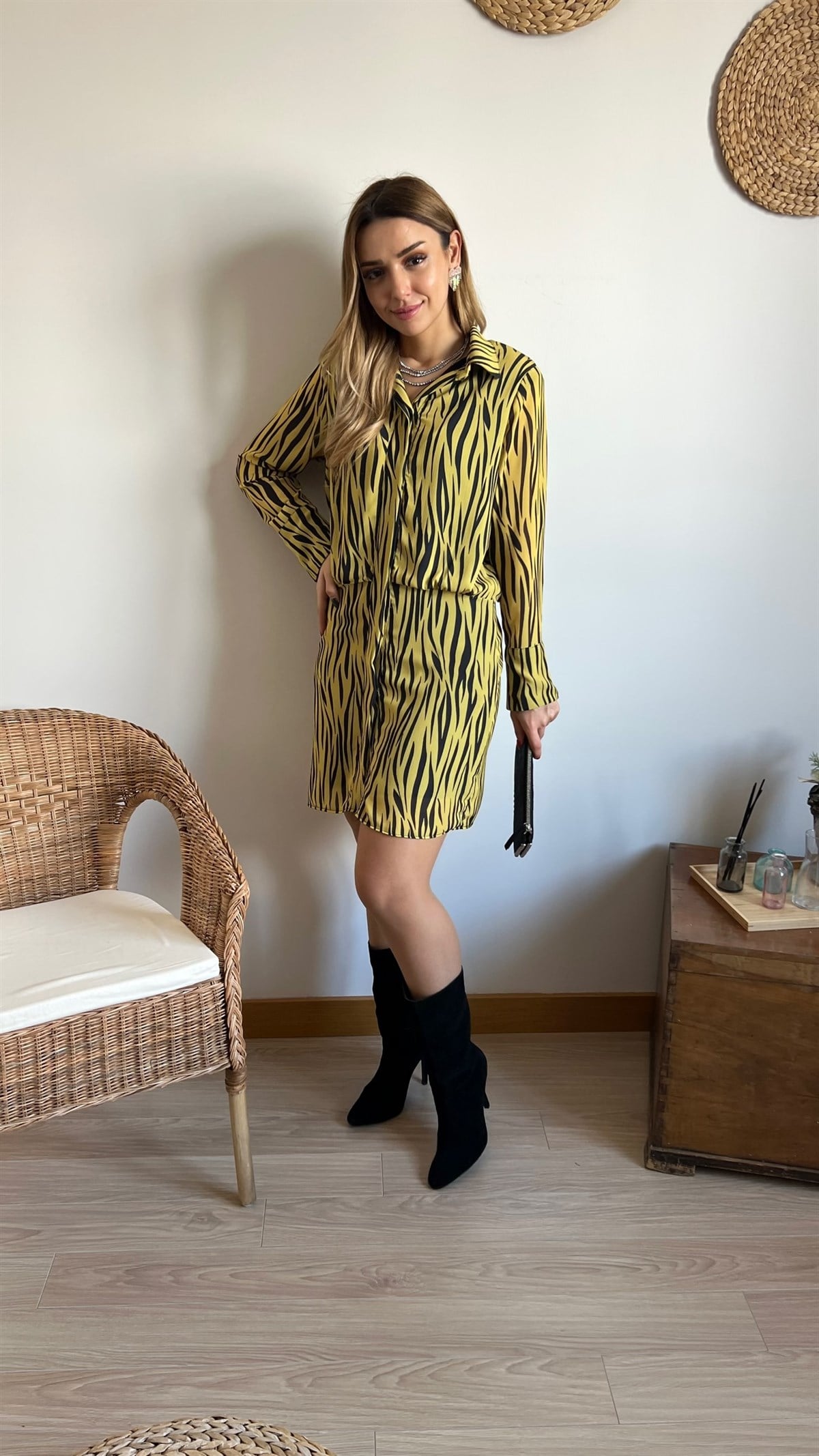 Zebra Desenli Elbise