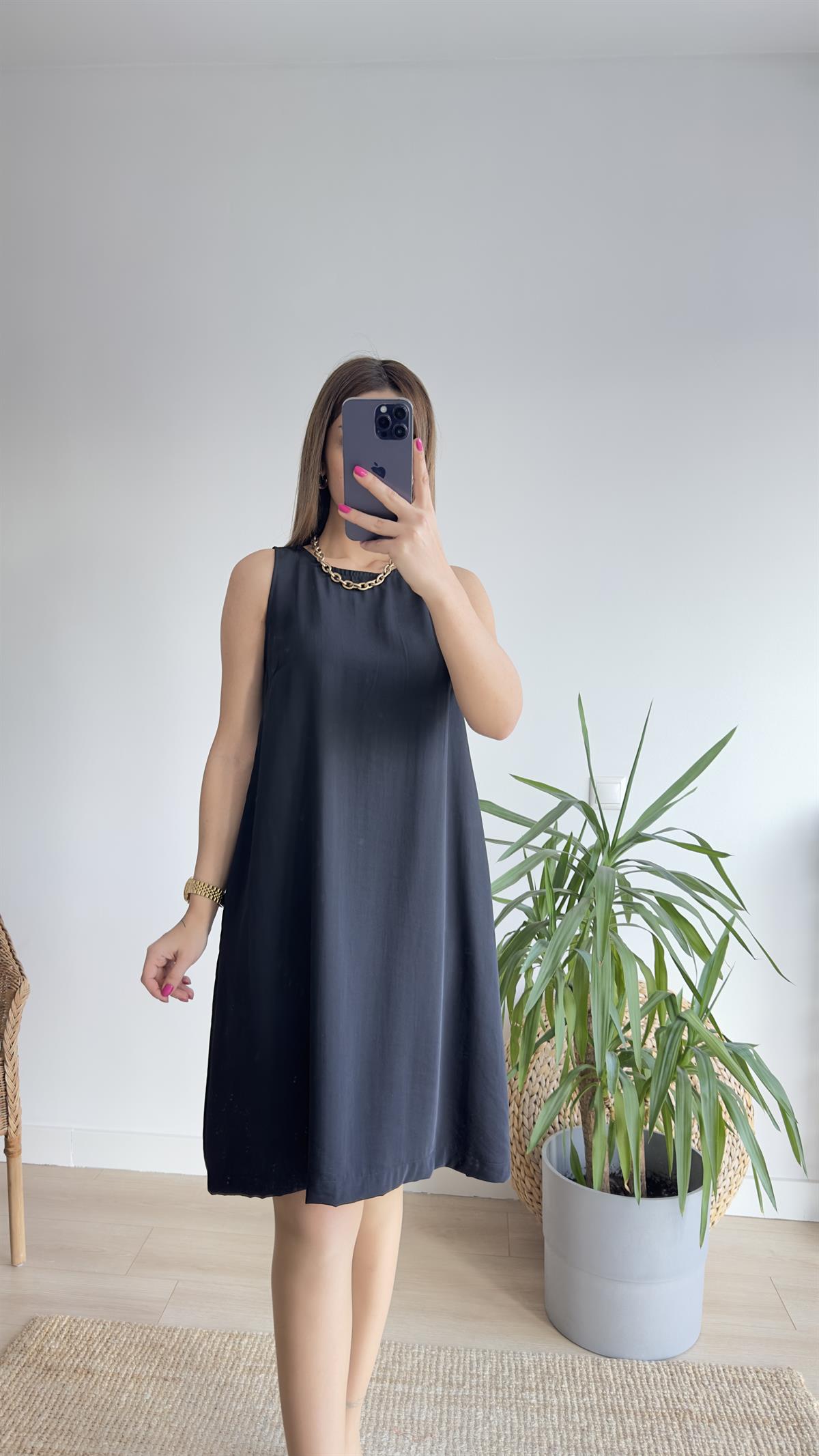 Marta Kolsuz Siyah Basic Elbise 