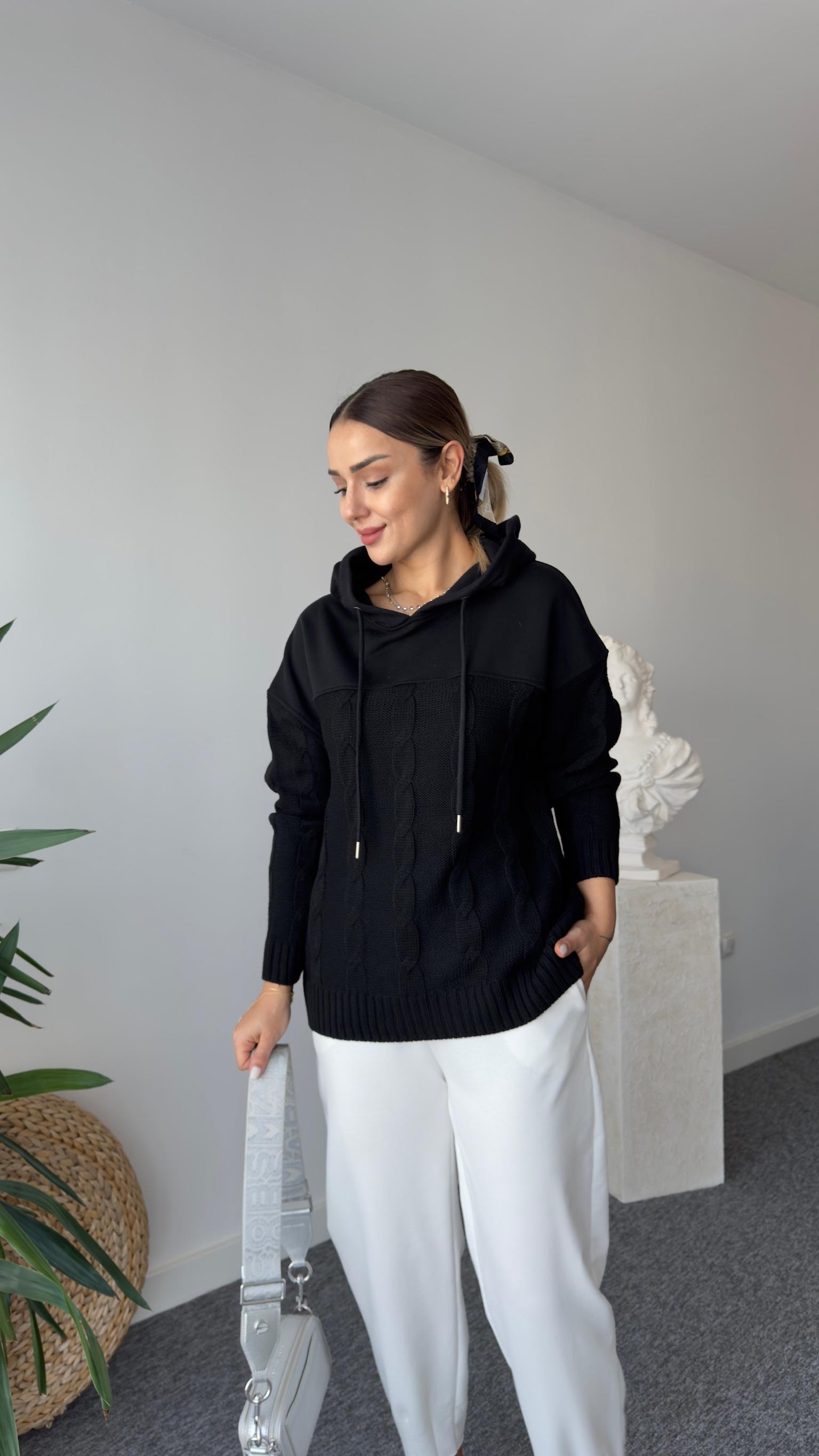 Noah Tws Model Altı Trikolu Siyah Sweat