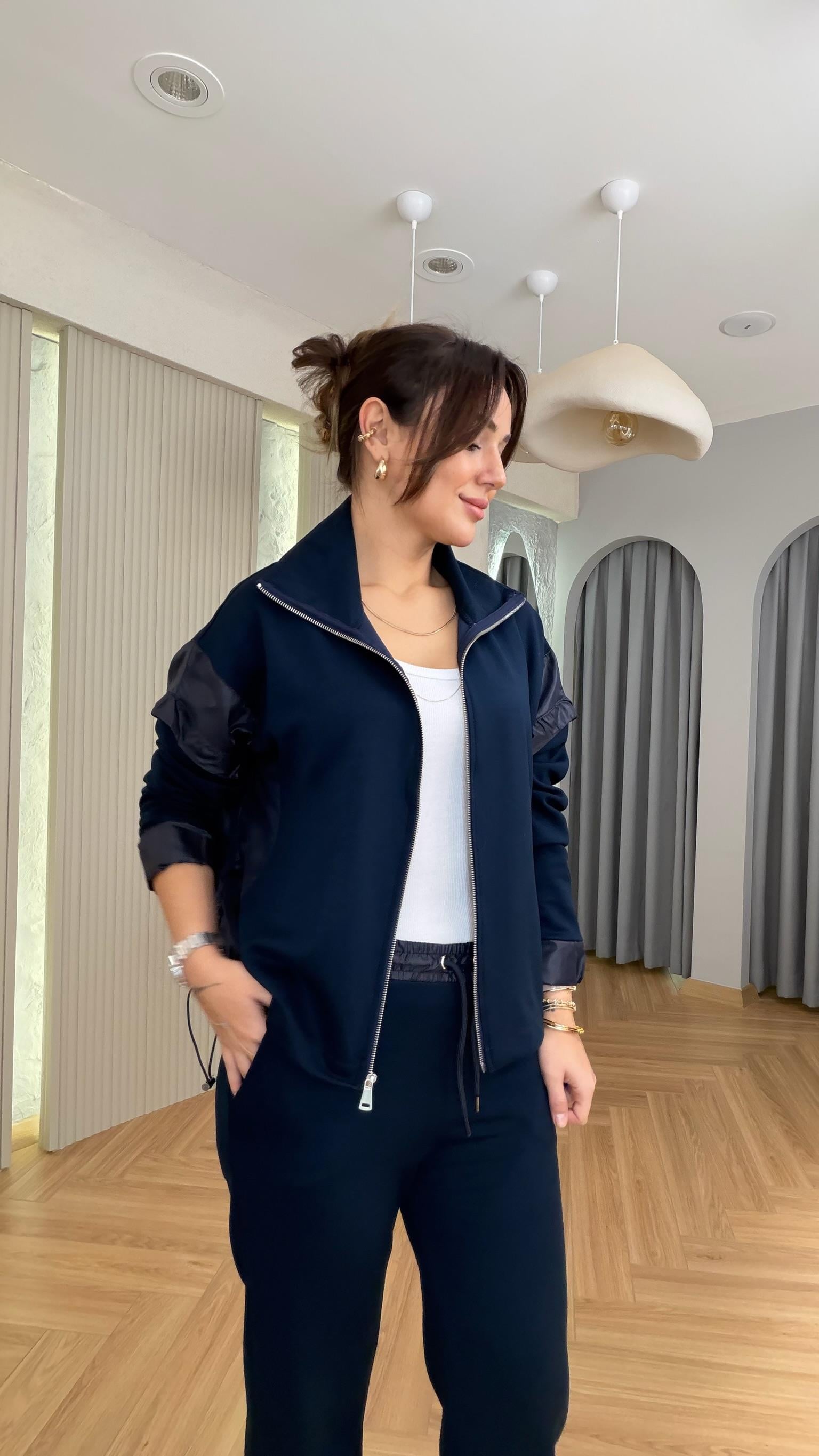 Lacivert Vienti Paraşüt Detaylı Modal Takım