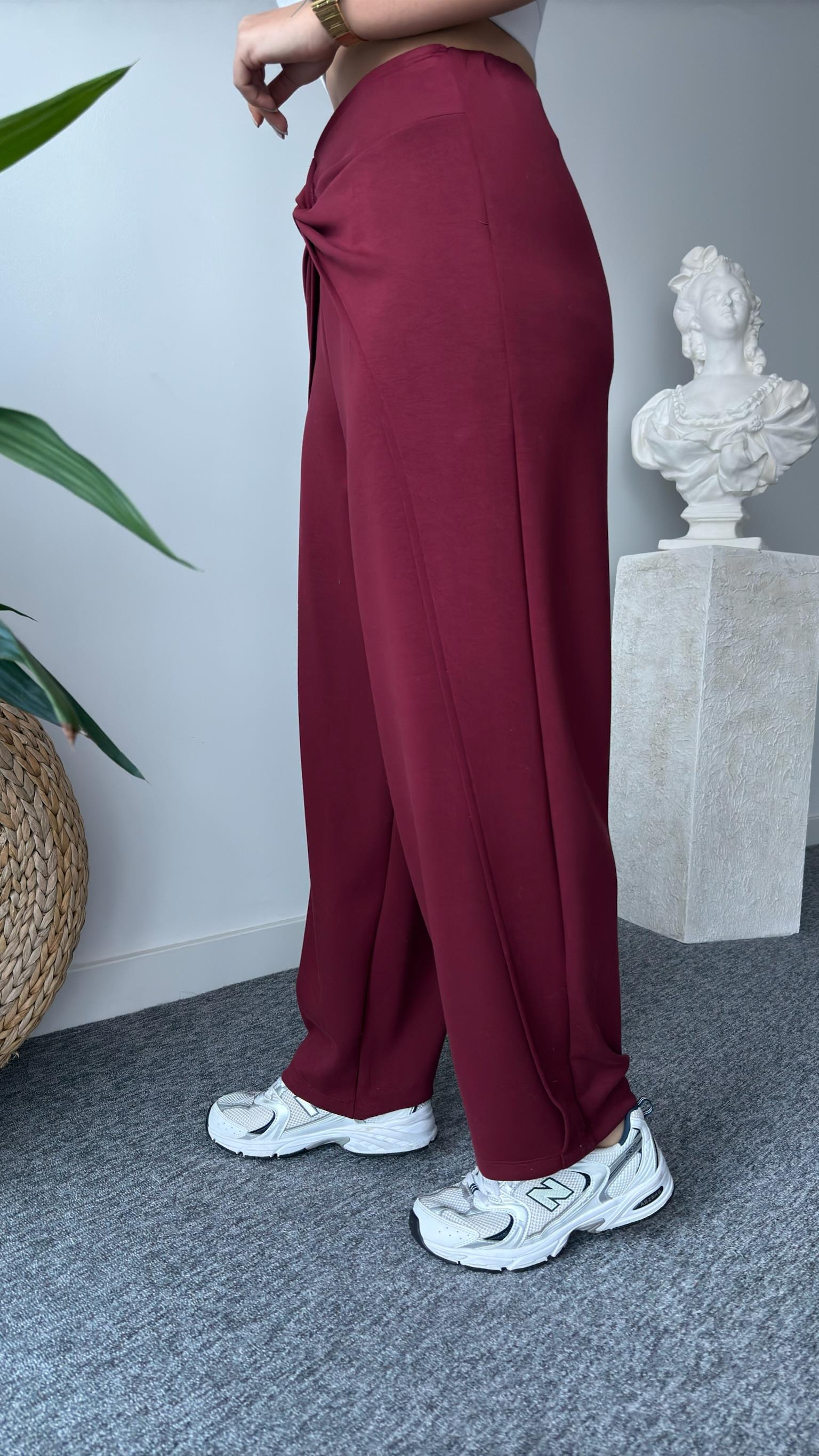 Bordo Bella Tok Doku Modal Oys Pantolon