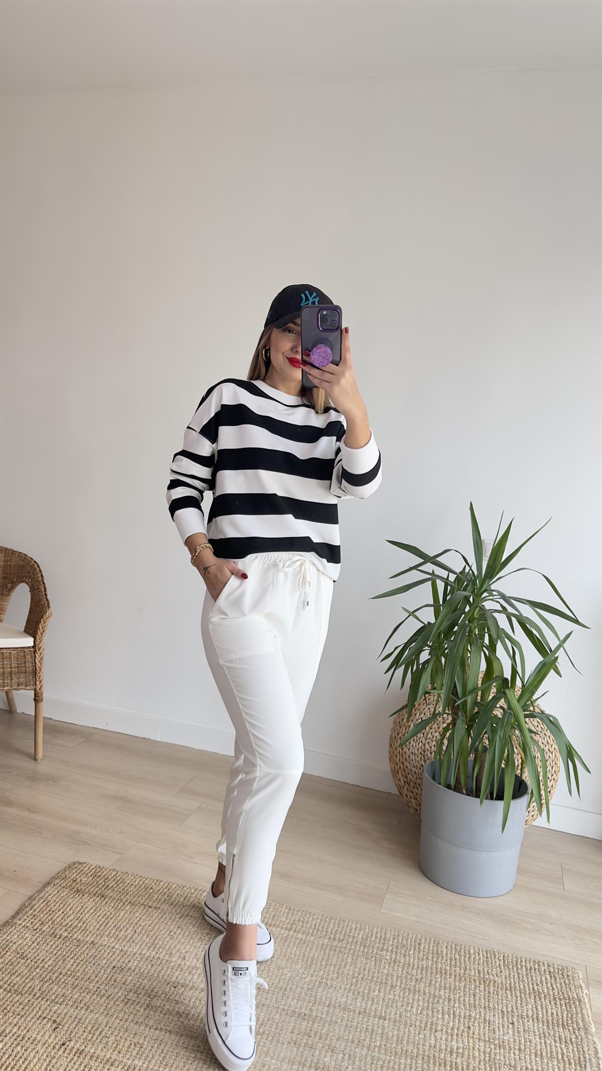 Kalın Çizgi Basic Sweatshirt
