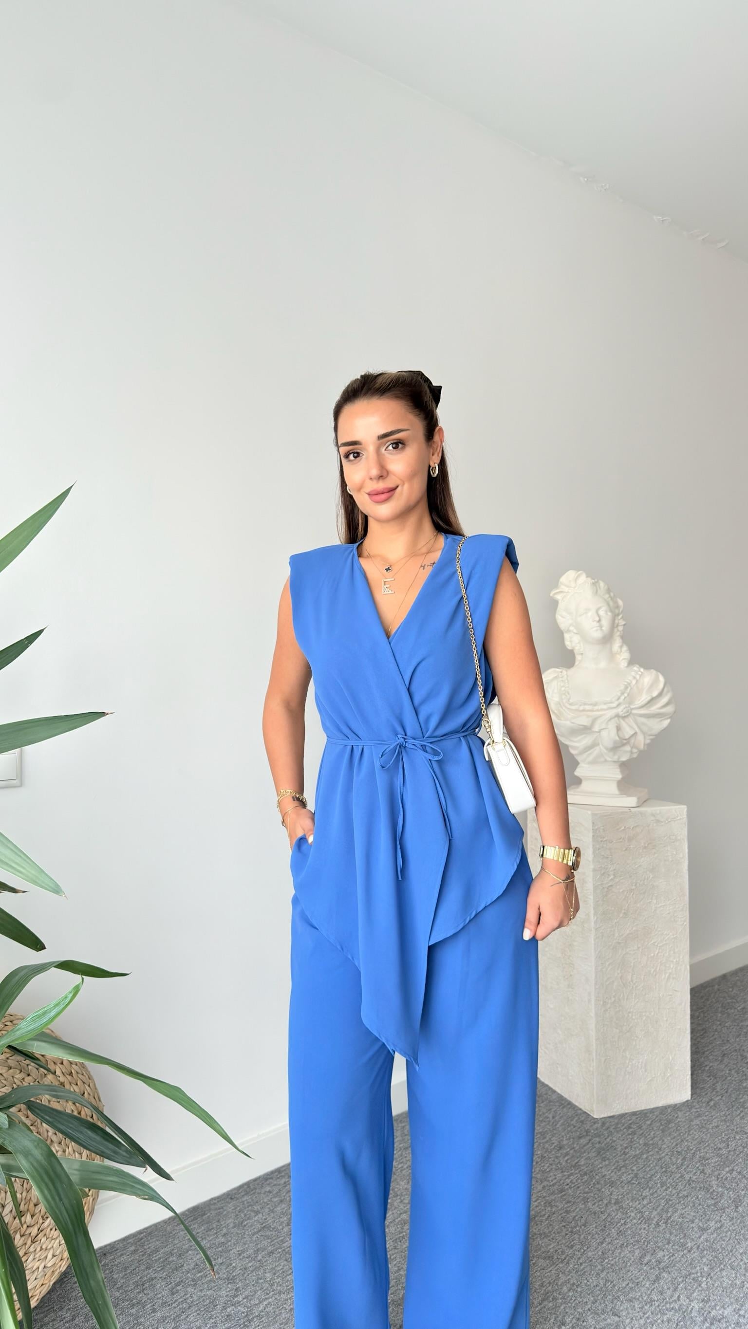 Mavi Jovo Asimetrik Kesim Vatkalı Takım