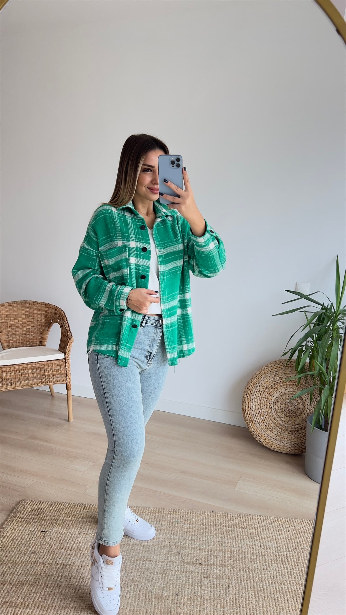 Yeşil Oduncu Ekose Ceket