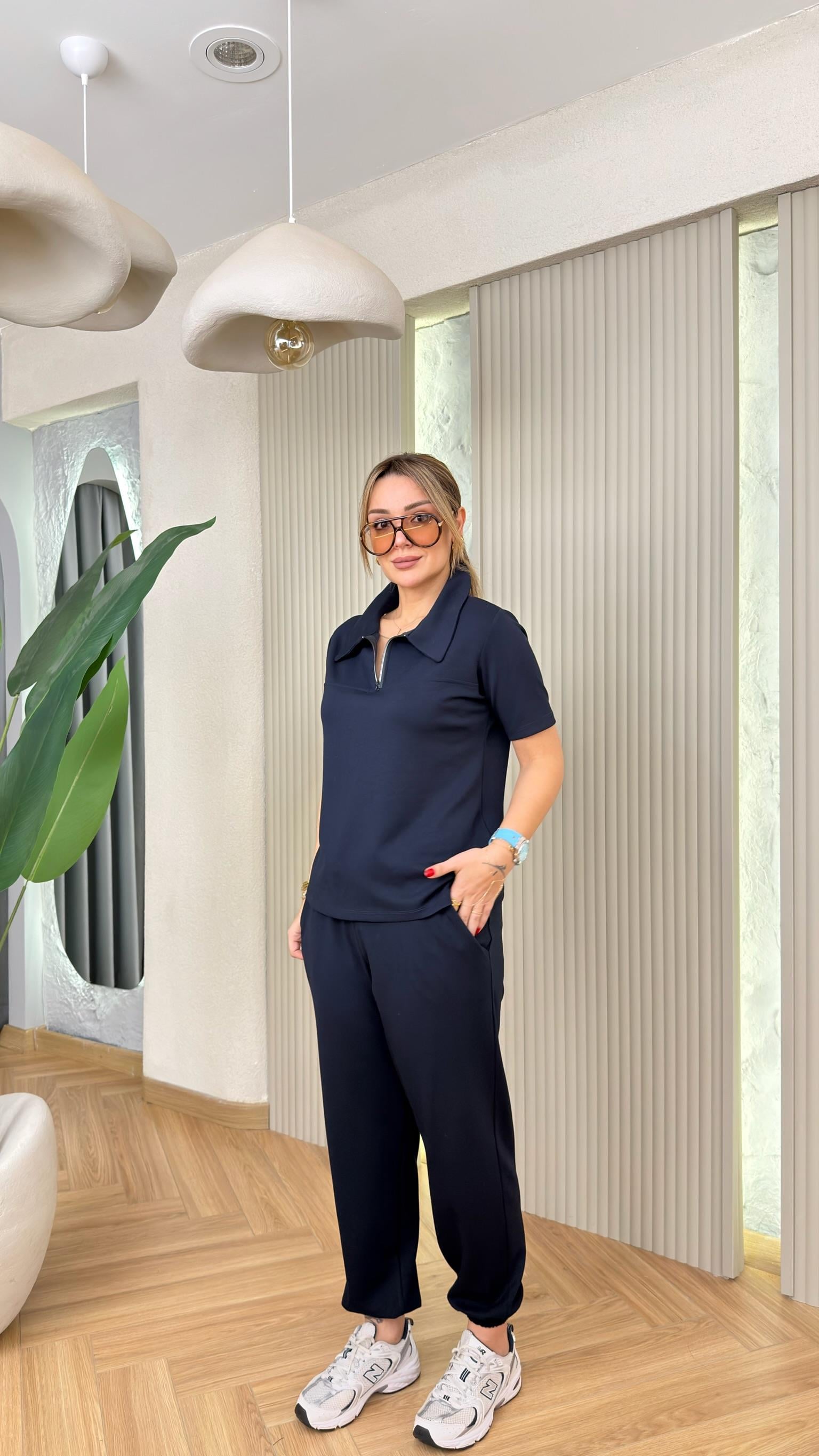 Lacivert Lorea Polo Yaka Modal Eşofman Takımı