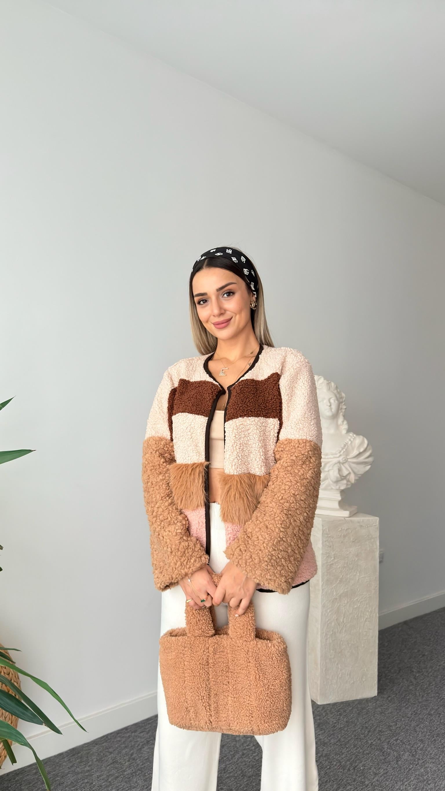 Bajo Astarlı Renk Geçişli Peluş Ceket
