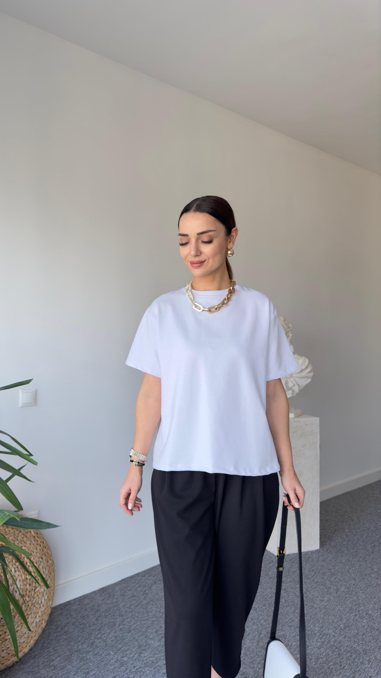 Arkası Poplin Bağlamalı Zra Model Tshirt