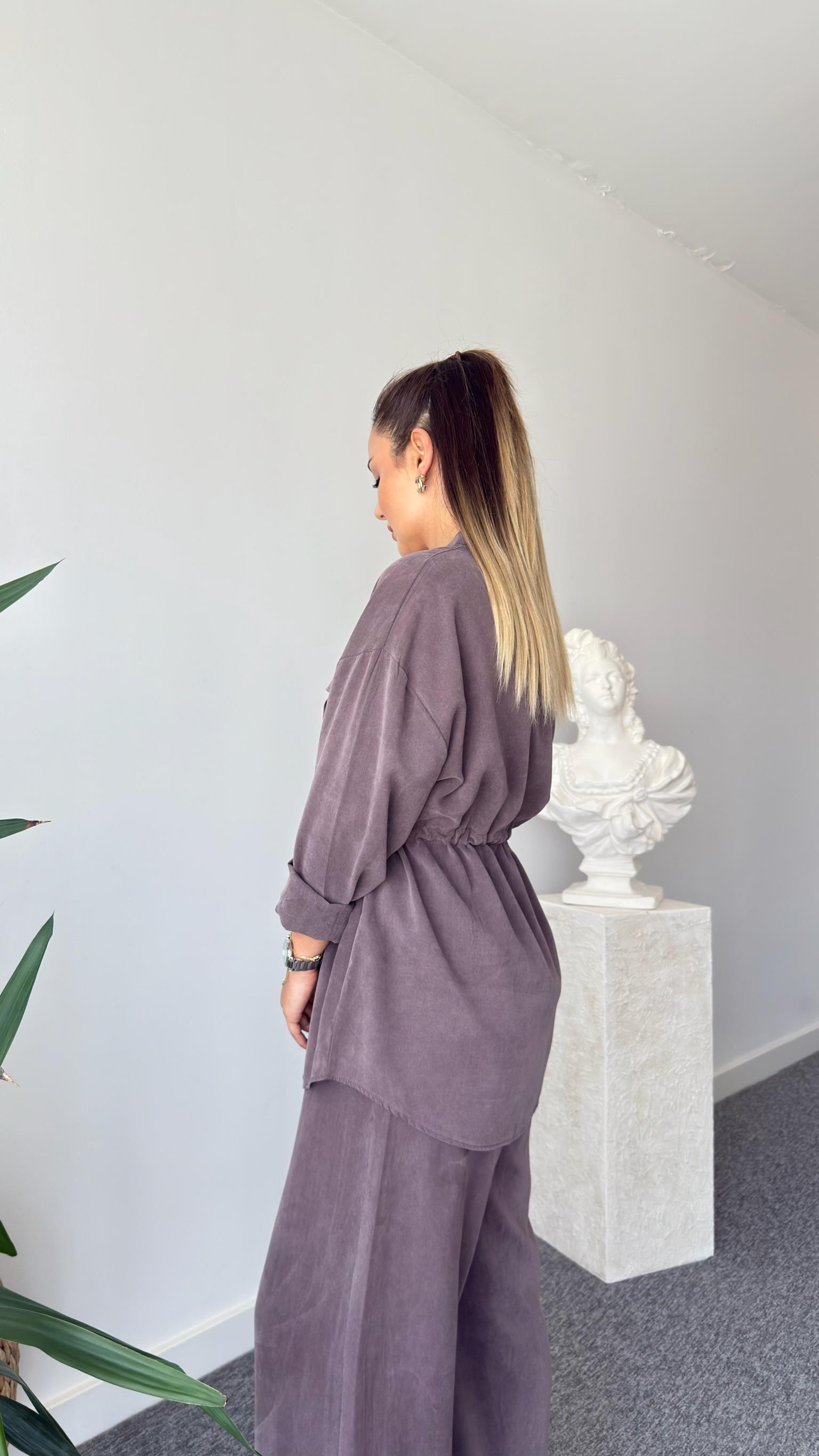 Kahve Orena Bel Büzgülü Tensel Takım 