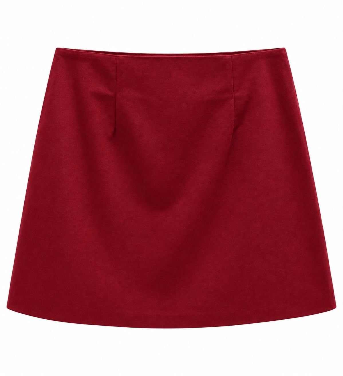 Bordo Lutin Fermuarlı Kadife Etek