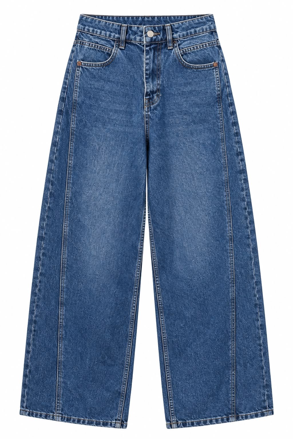 Lacivert Tidera Dikiş Detaylı Balon Jean