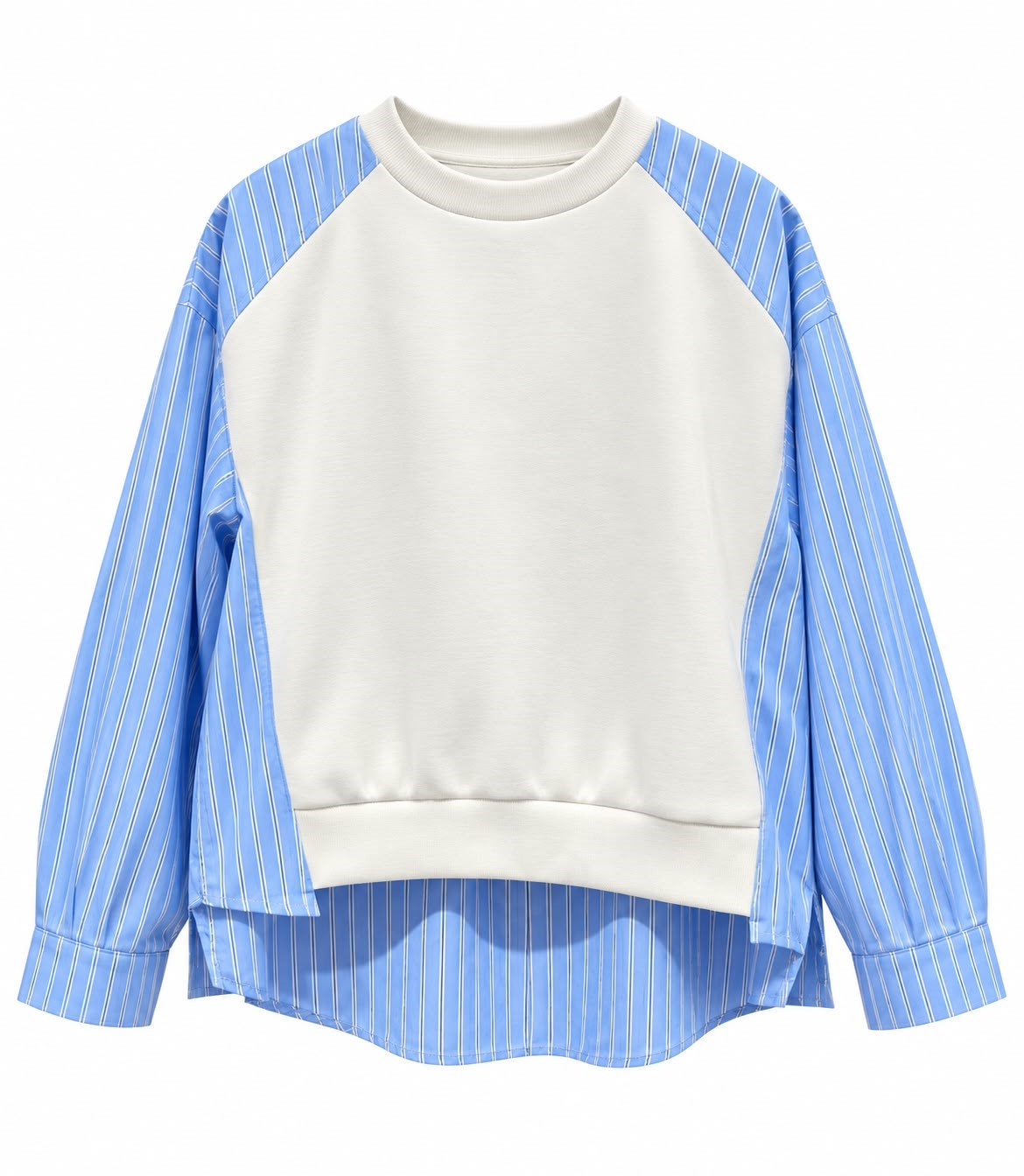 Beyaz Loref Gömlek Detaylı Sweatshirt