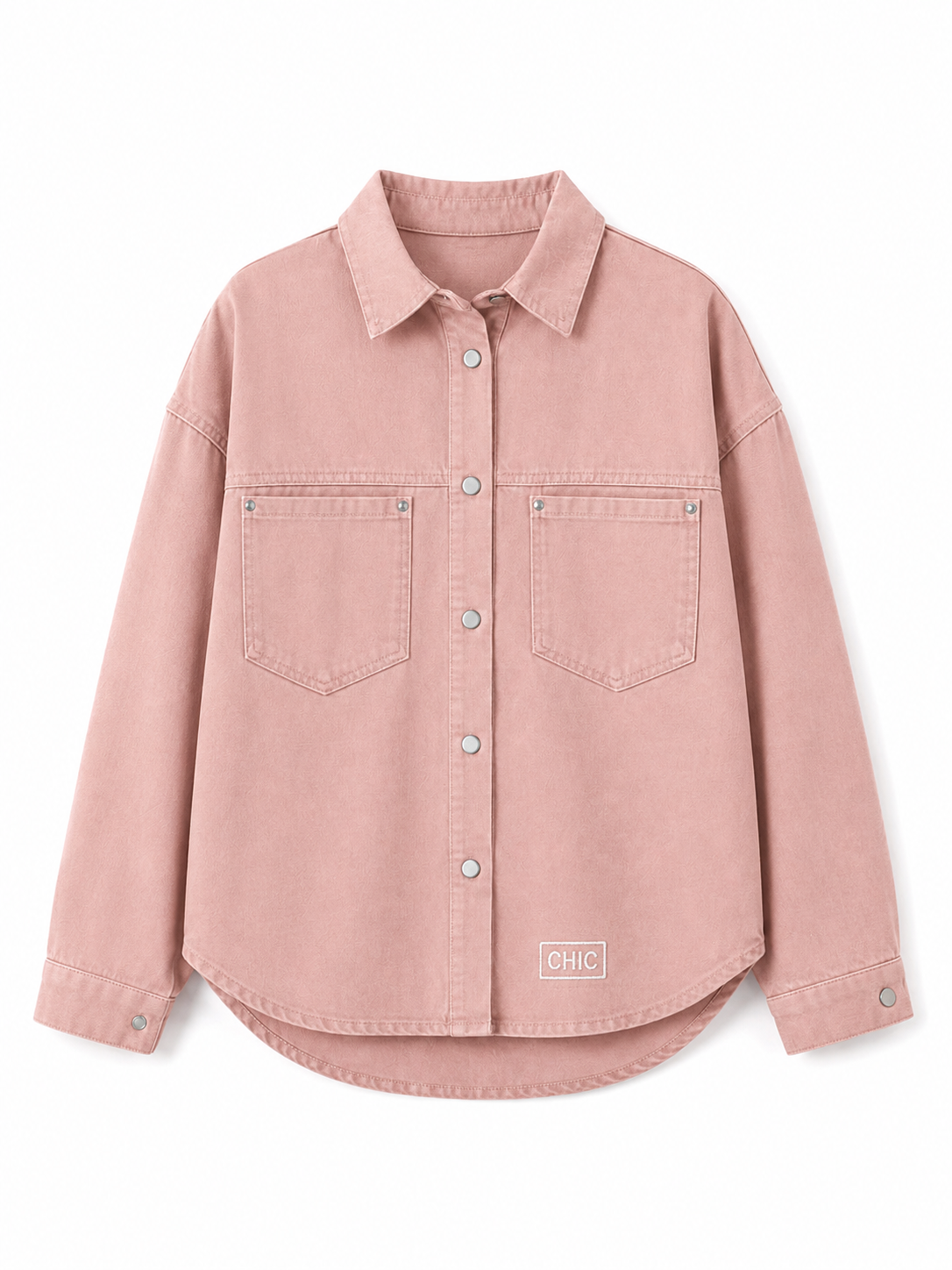 Pembe Chıc Etiket Detaylı Ceket