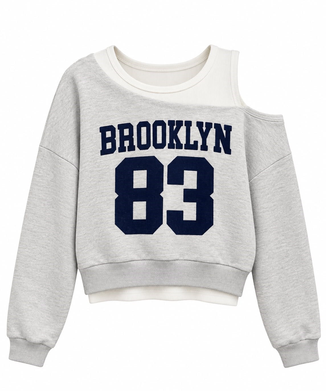 83 Yazılı Çift Parça Görünüm Sweatshirt