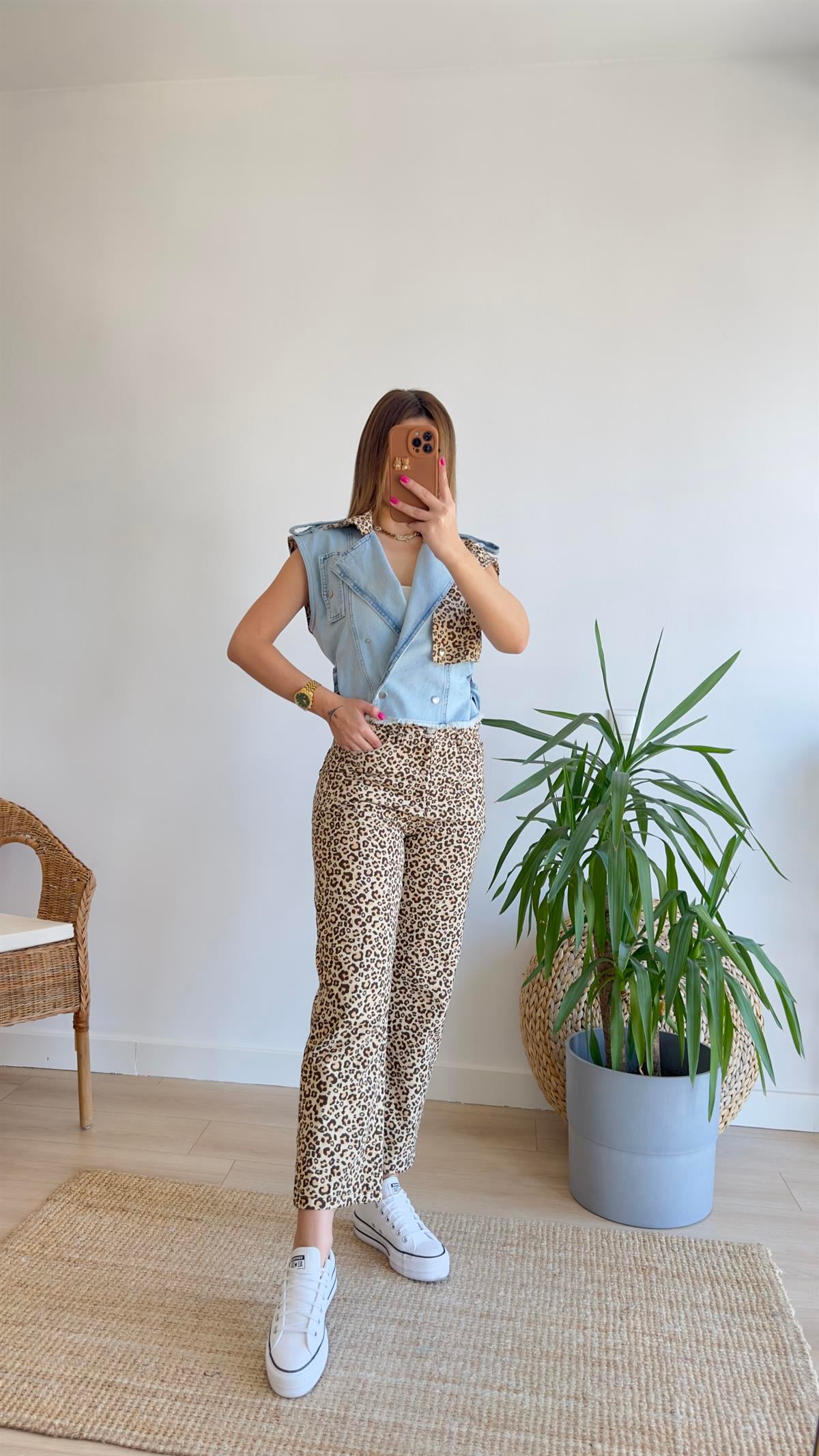 Marka Model Gabardin Leopar Pantolon