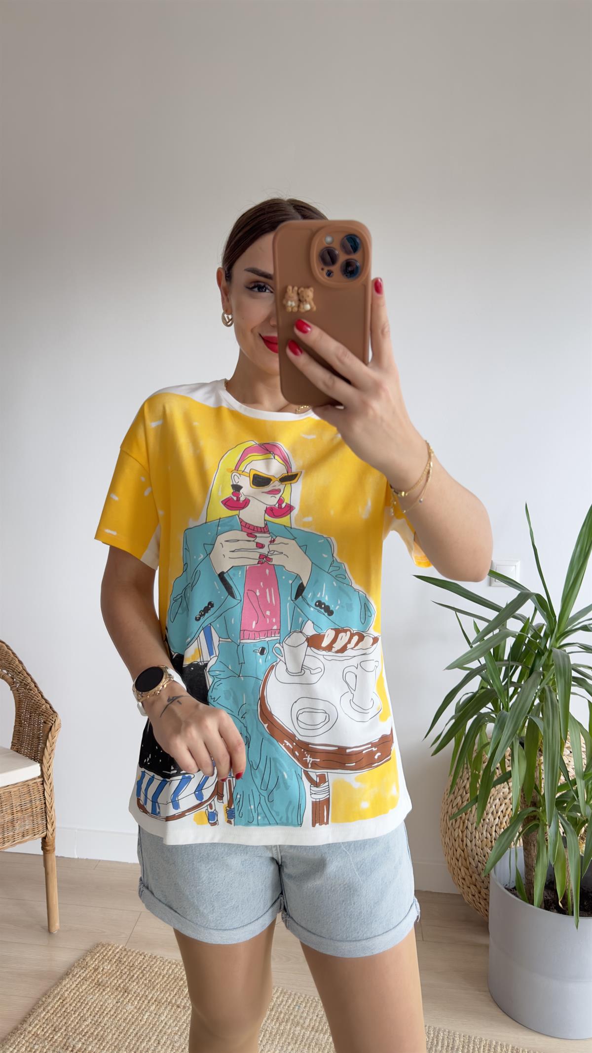 Dora Kız Baskılı Sarı Renkli Tshirt 