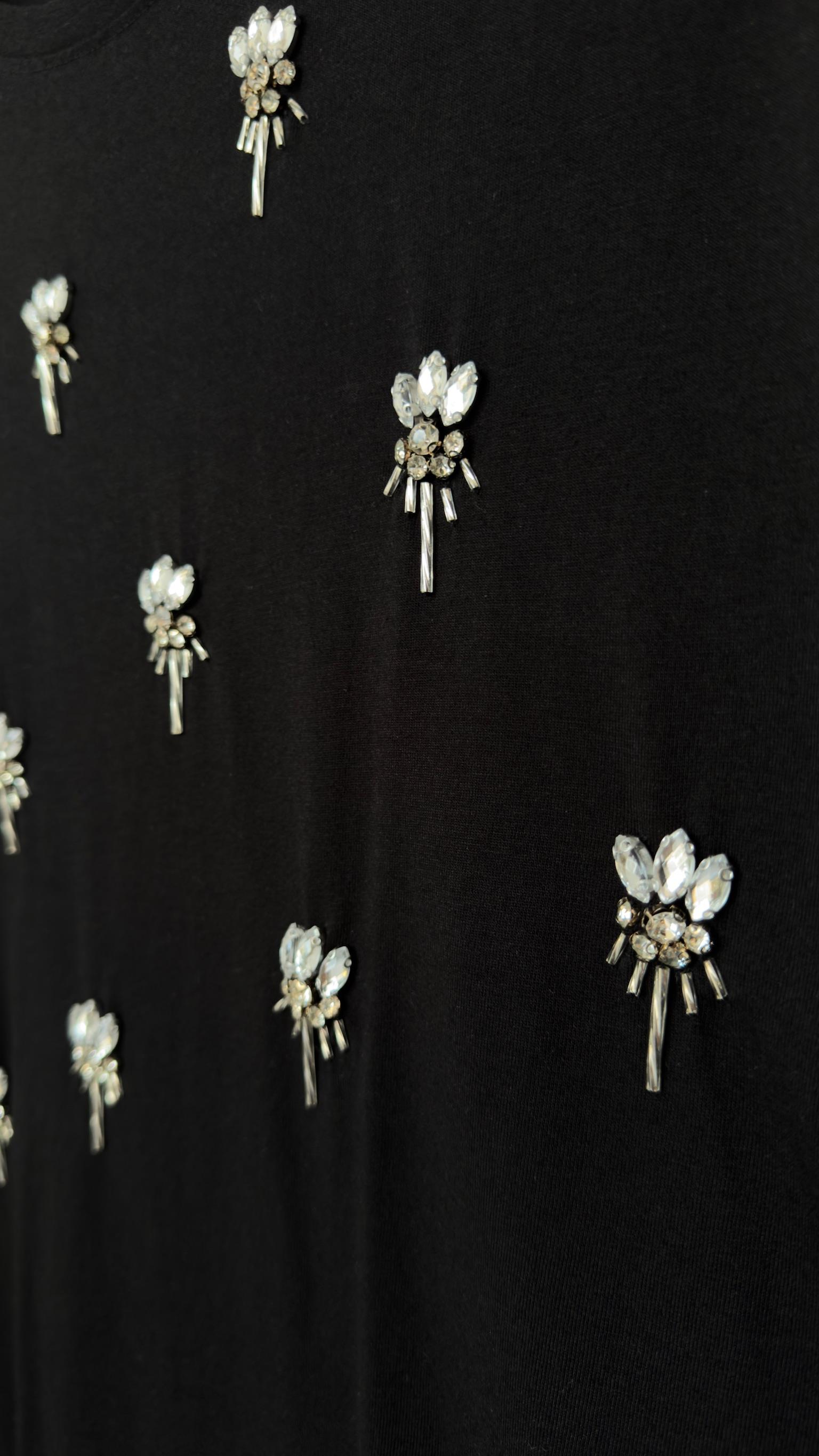 Roso Taş Detaylı Siyah Tshirt