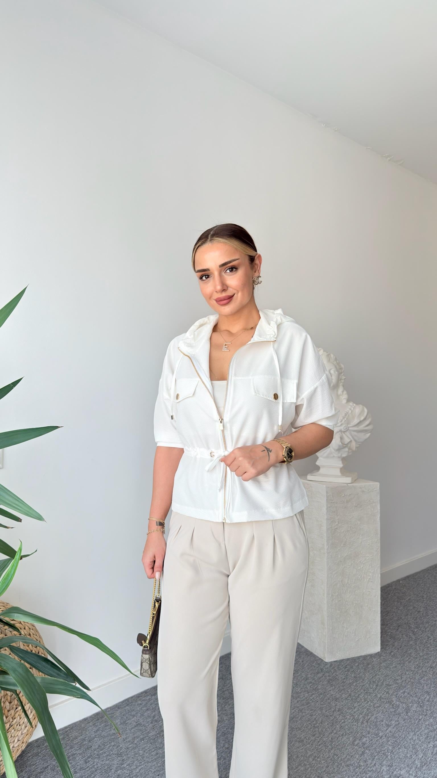 Beyaz Ntwrk Model Bubble İnce Ceket
