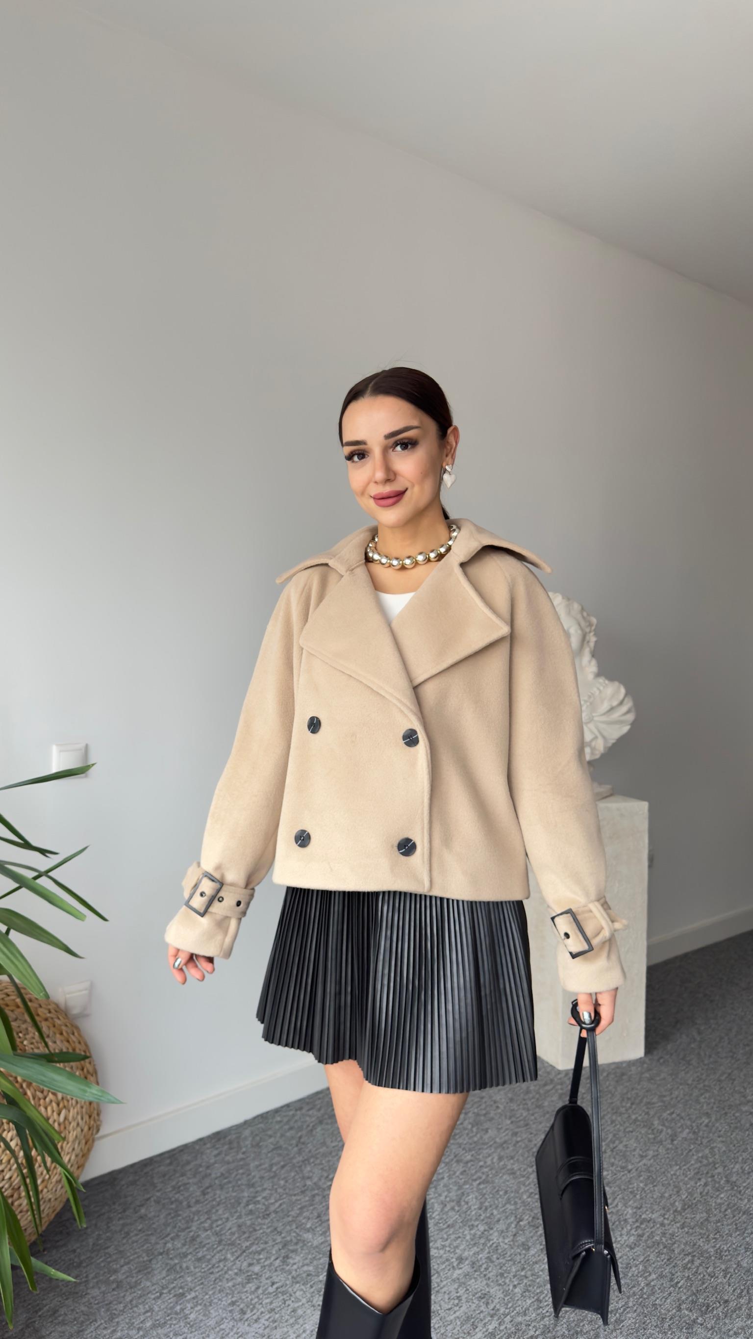 Massi Model Bej Kaşe Mont