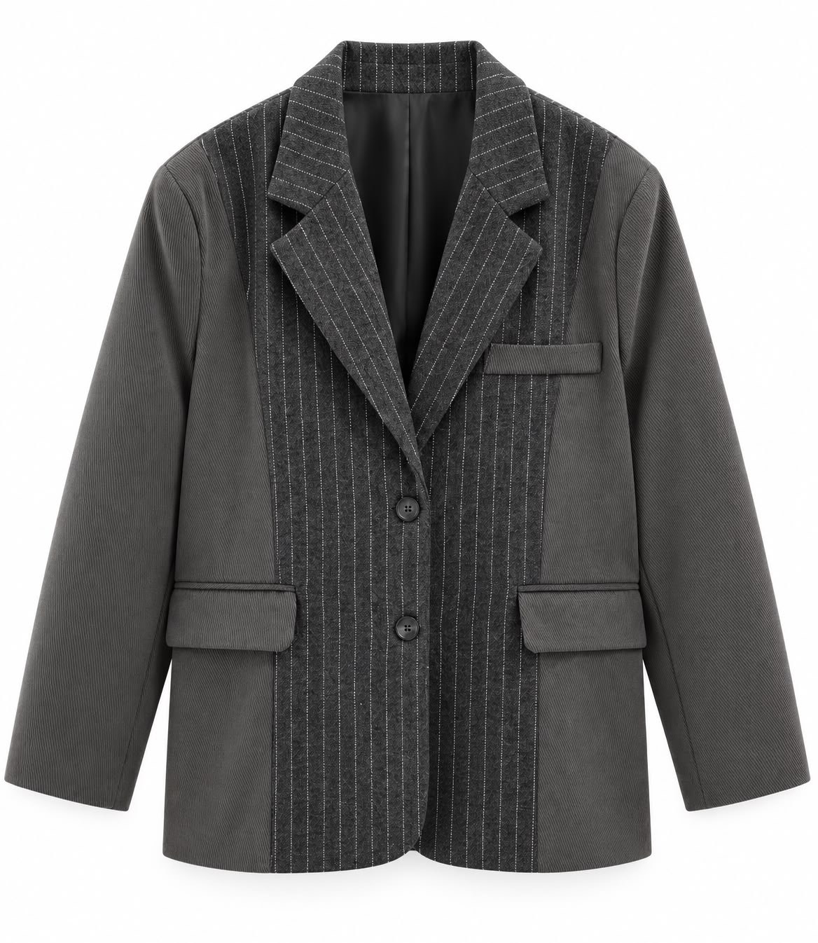 Nelsy Çizgili Kaşe Blazer Ceket