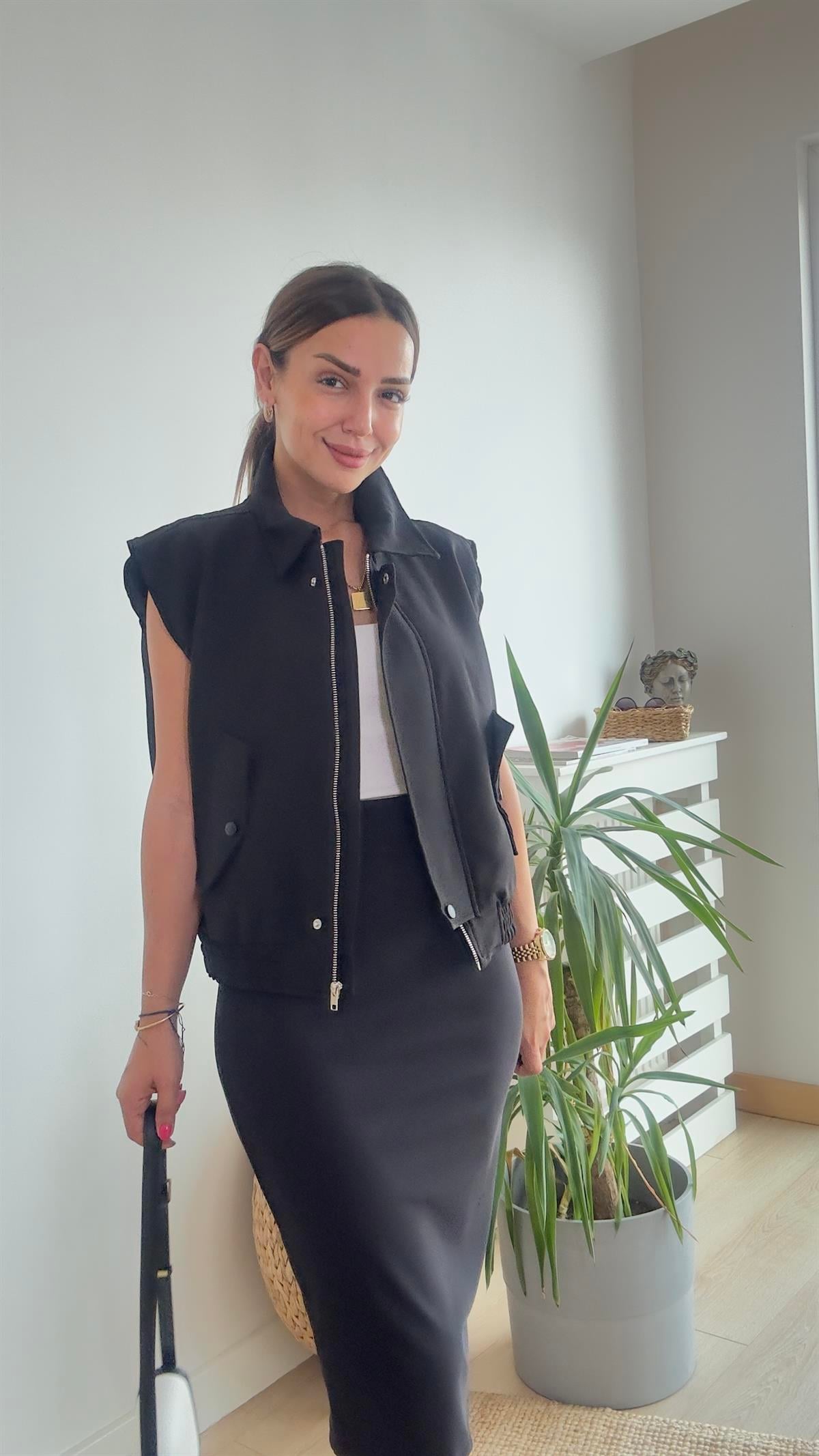 Zra Model Cepli Siyah Yelek