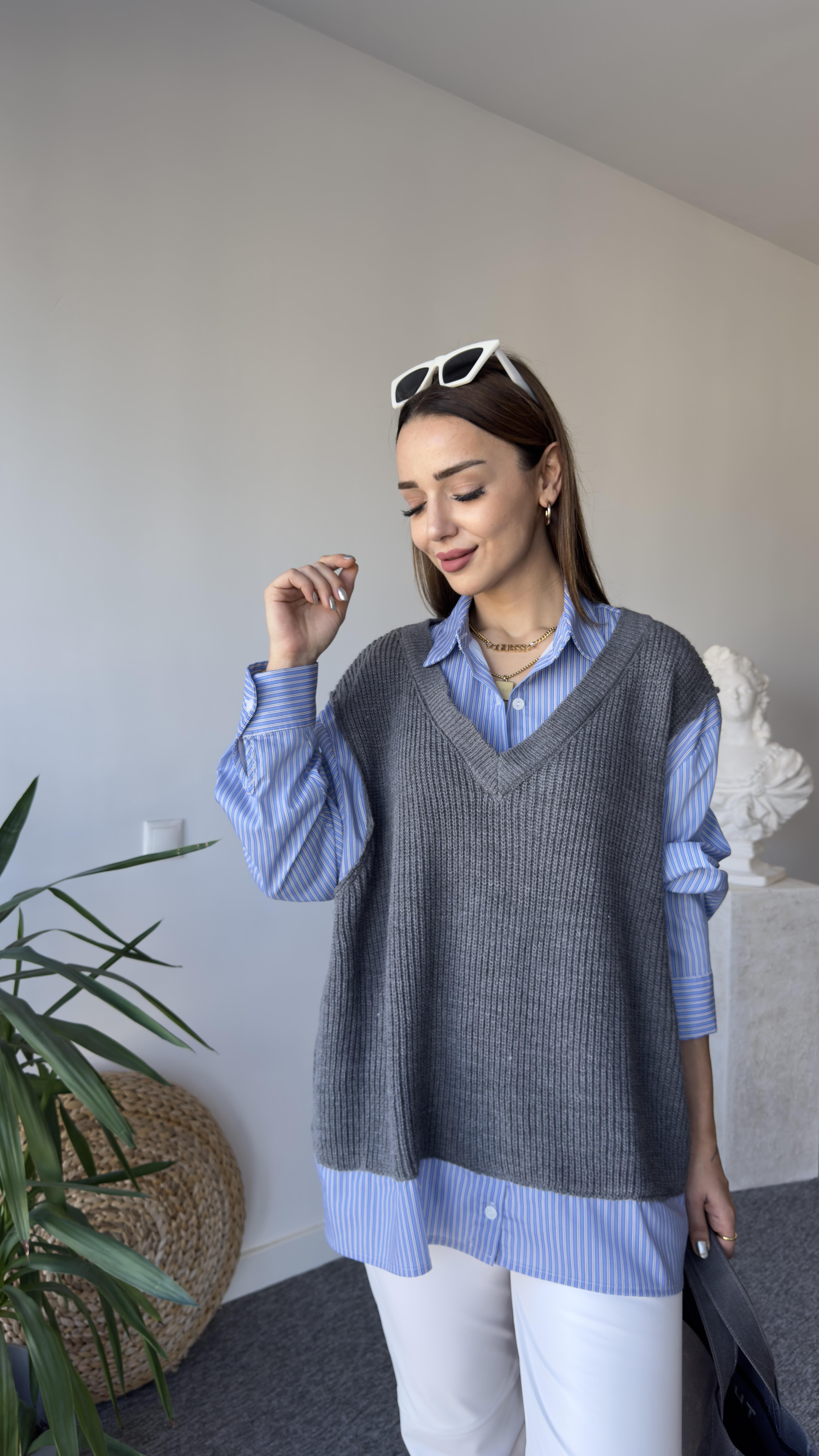 Zra Model Triko Detaylı Gömlek
