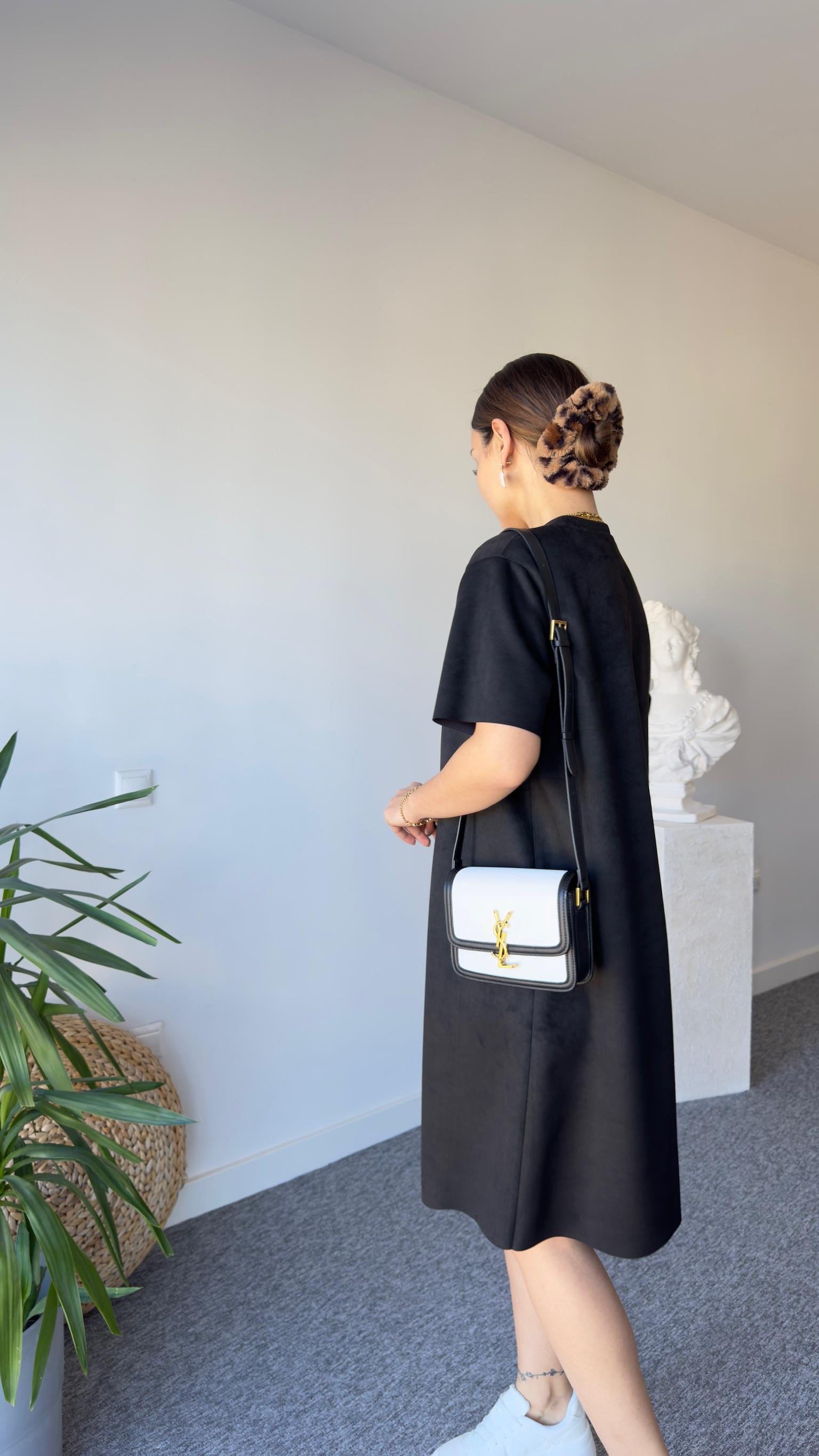 Siyah Süet Basic Elbise