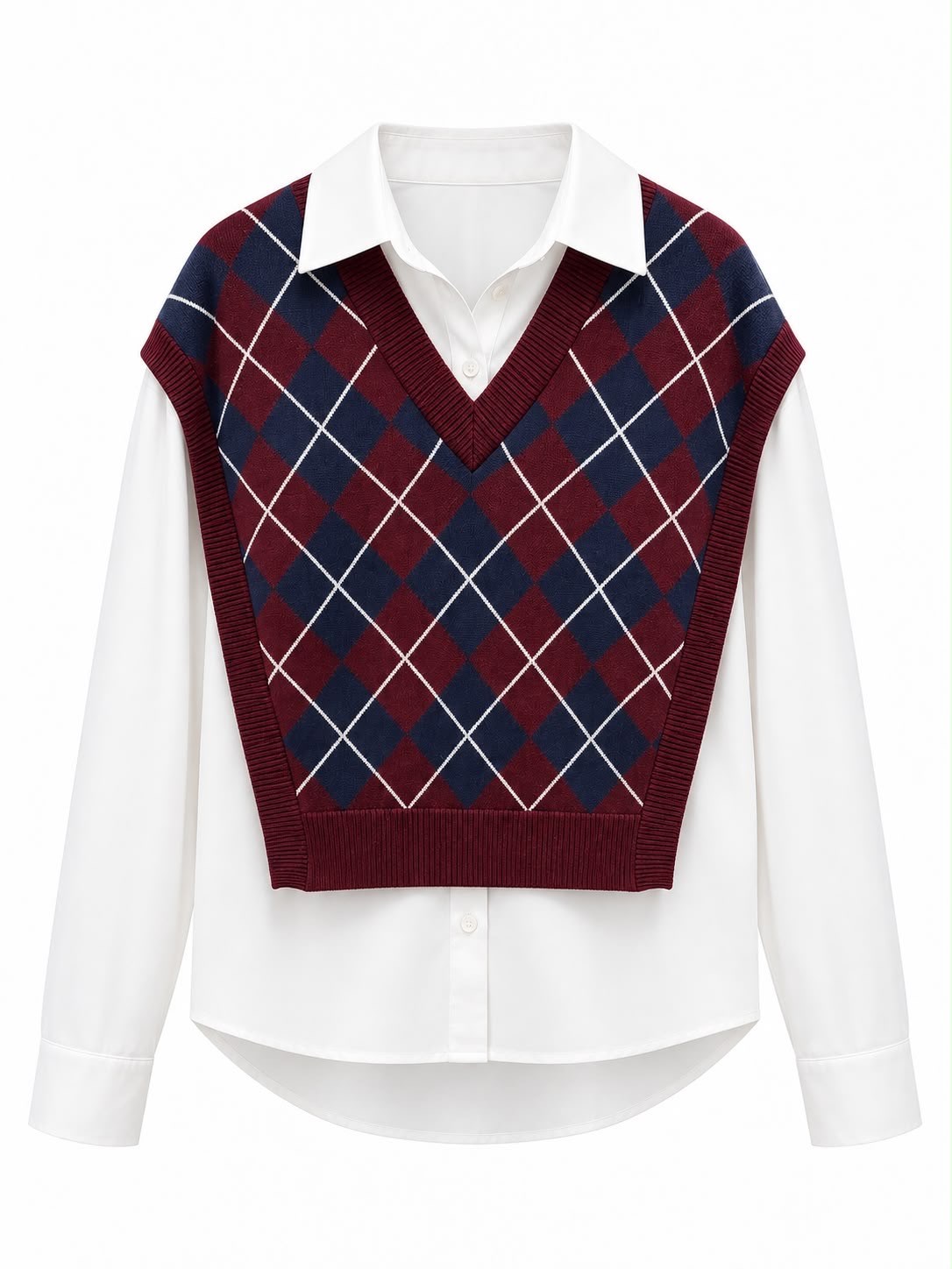 Bordo Triko Detaylı Tws Model Gömlek