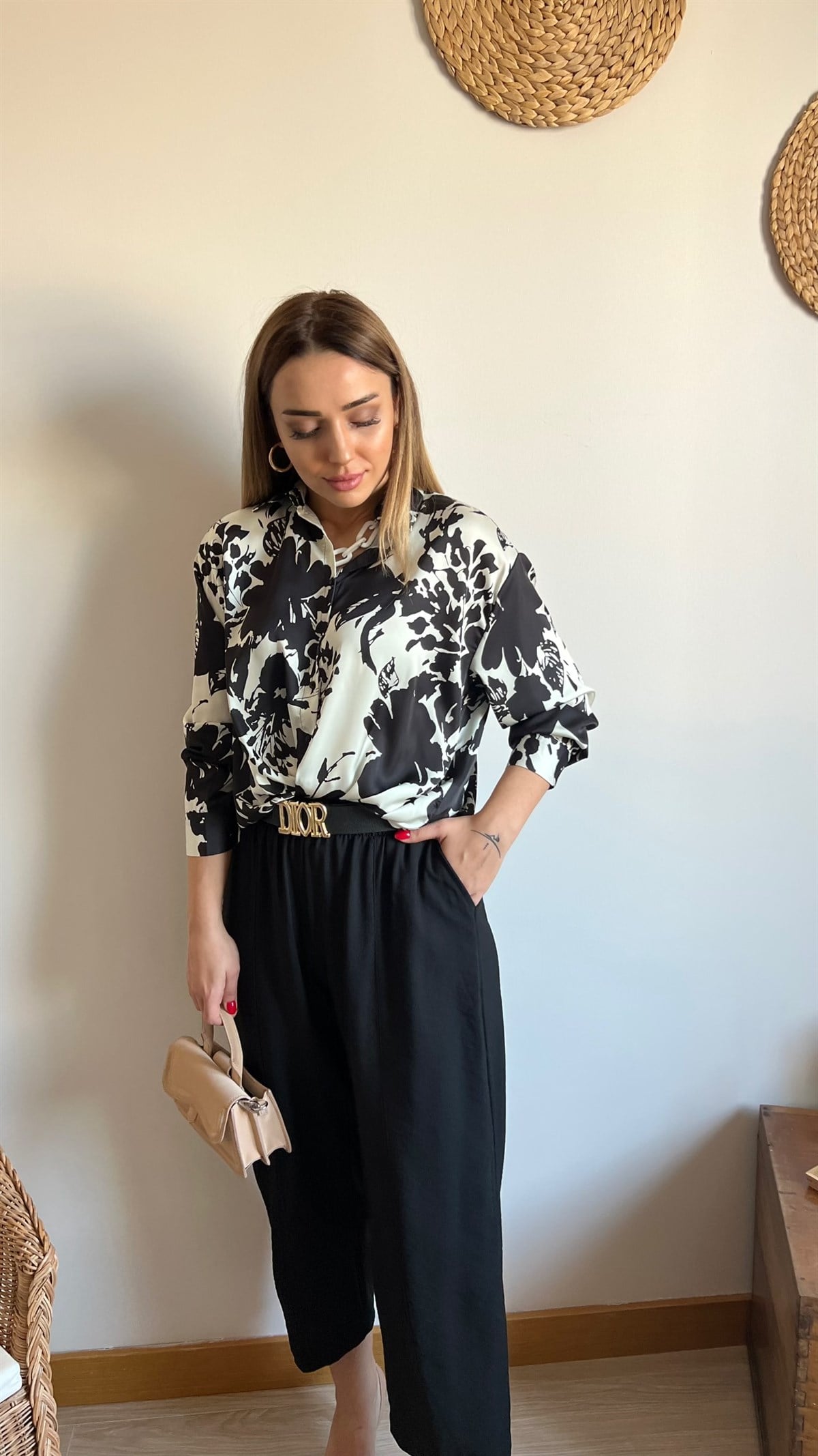 Zara Model Çicek Desenli Gömlek