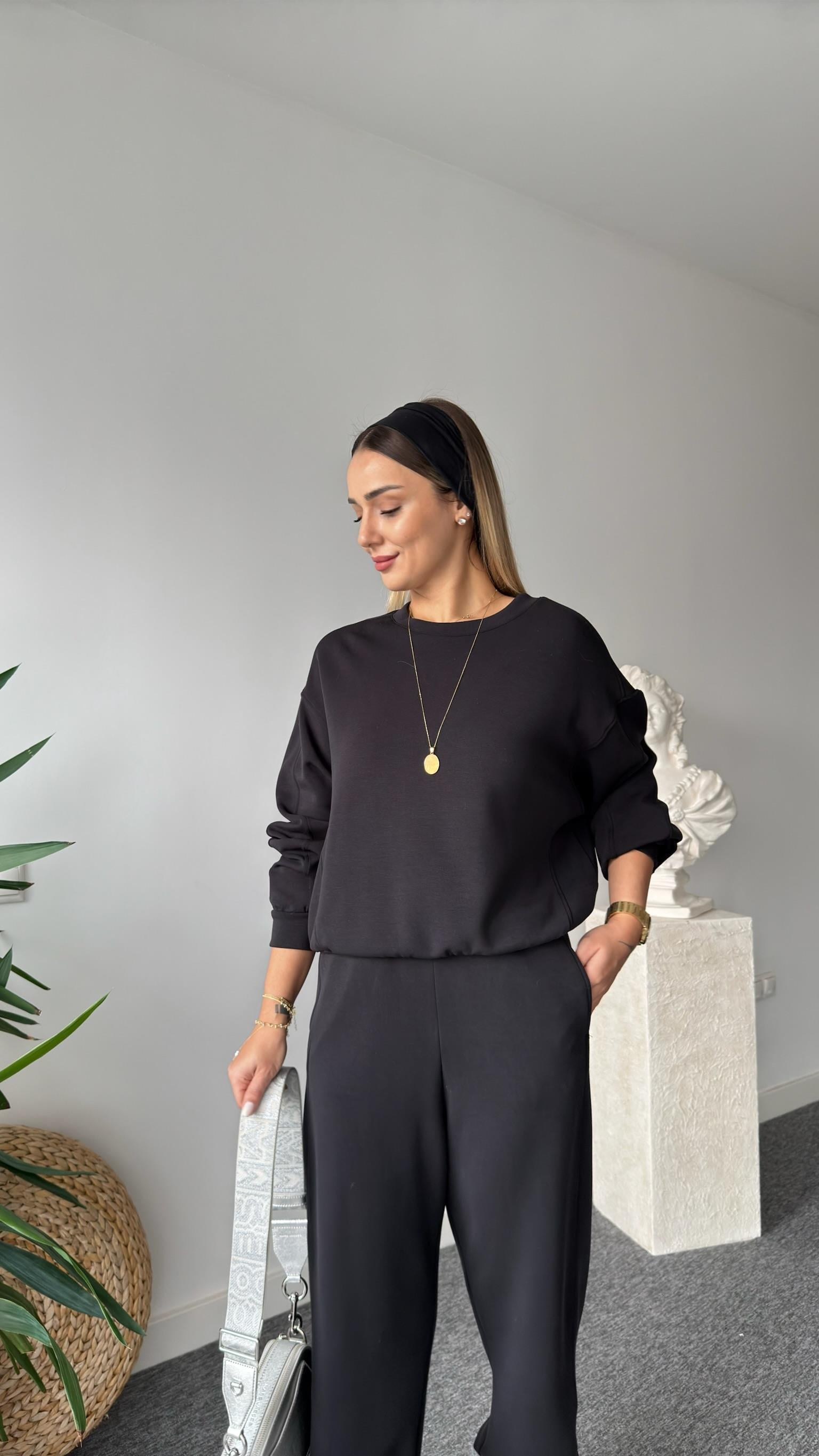 Batte Bisiklet Yaka Antrasit Modal Takım