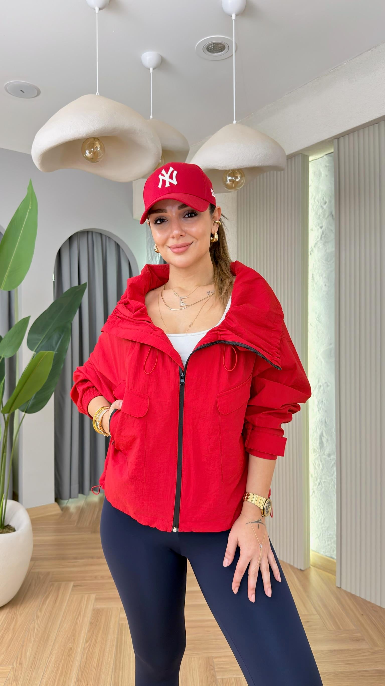 Kırmızı Larry Marka Model Büzgülü Ceket