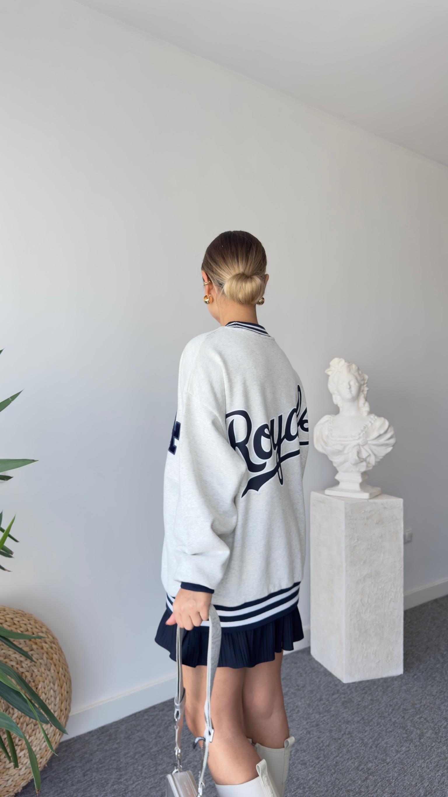 La Nakışlı Gri Sweatshirt