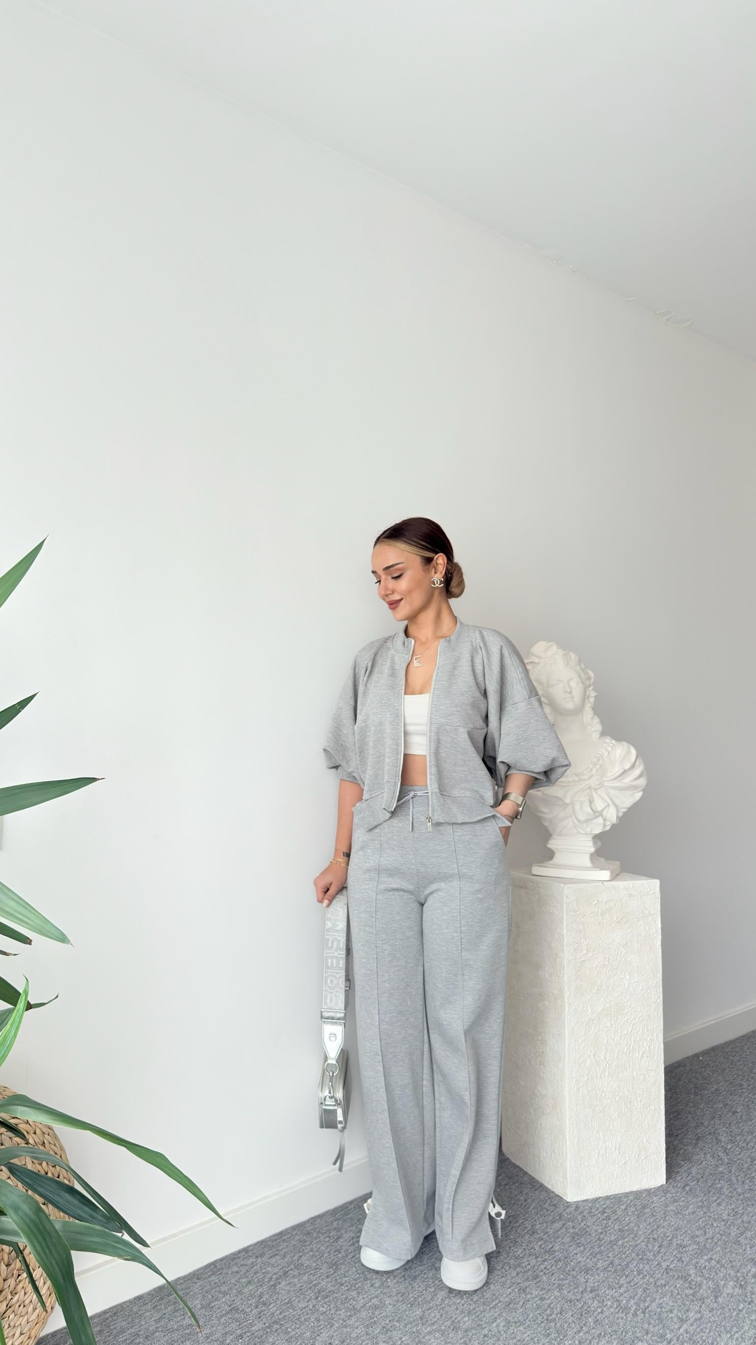 Gri Lamela Tws Model Eşofman Takımı