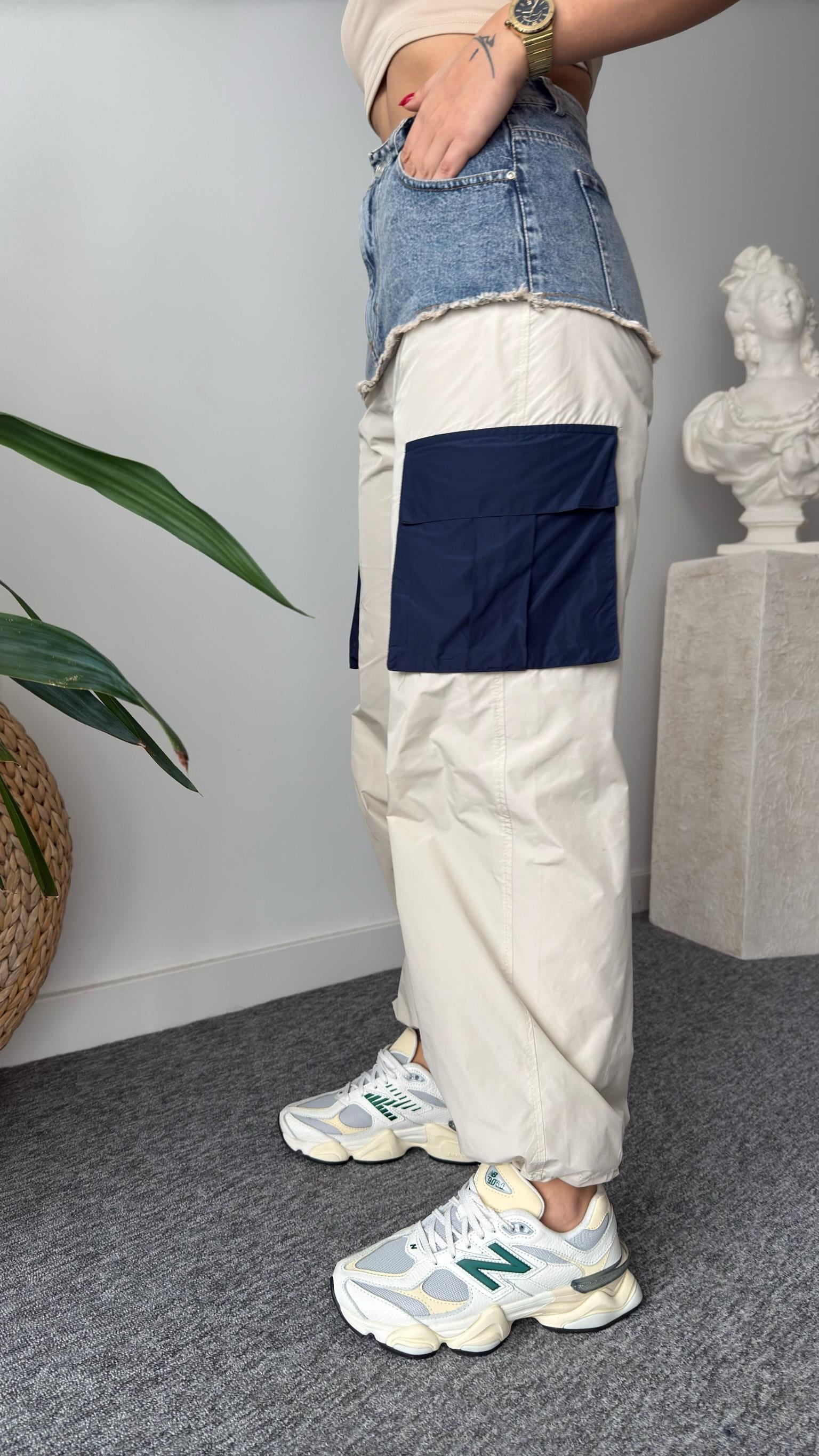 Paraşüt Jean Mix Tasarım Pantolon 