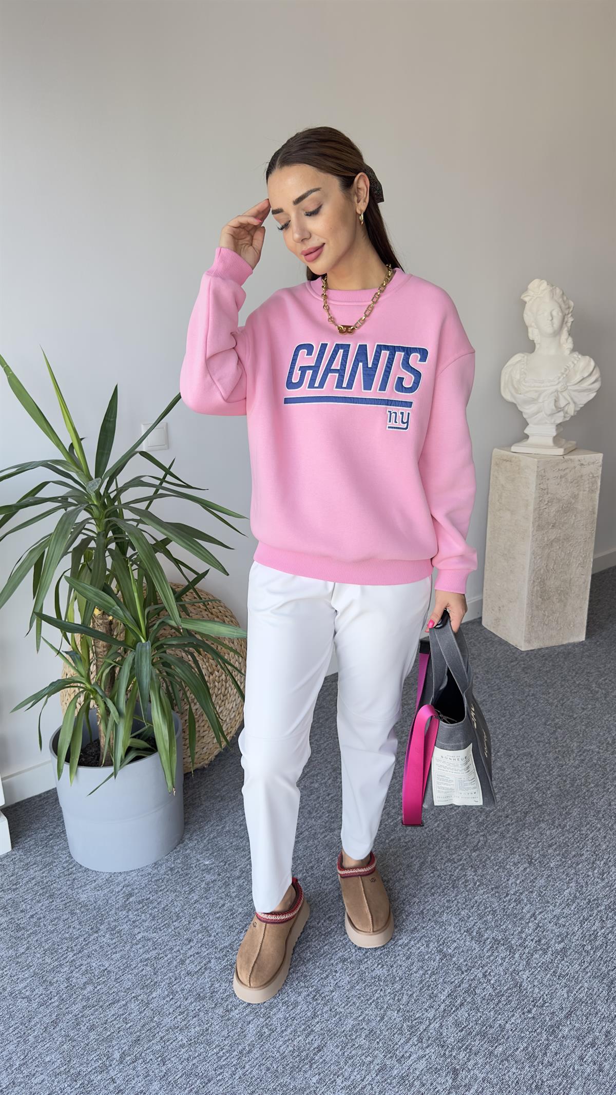 Gıants Zra Şardonlu Pembe Sweat